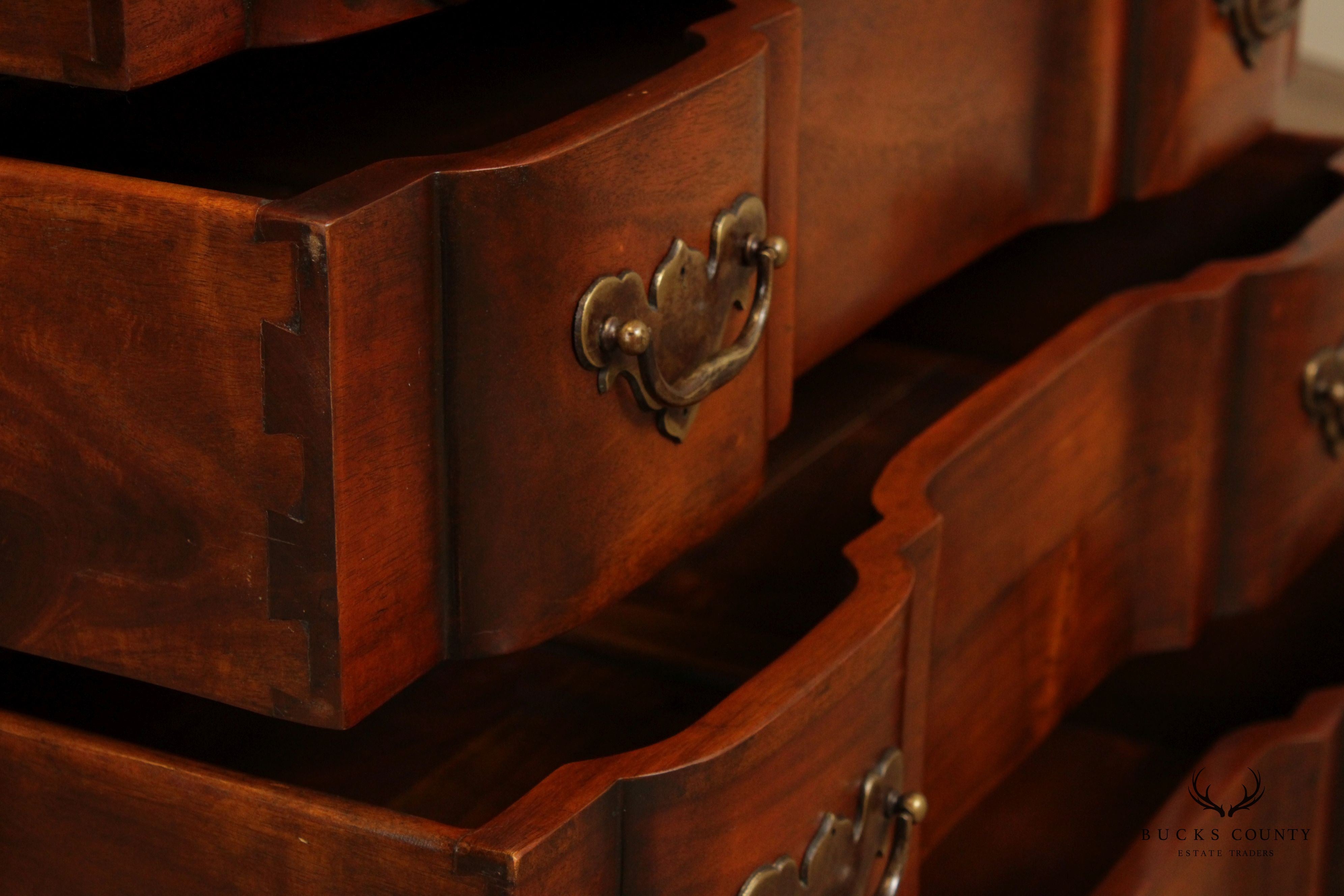 Theodore Alexander Chippendale Style Mahogany Block Front Chest