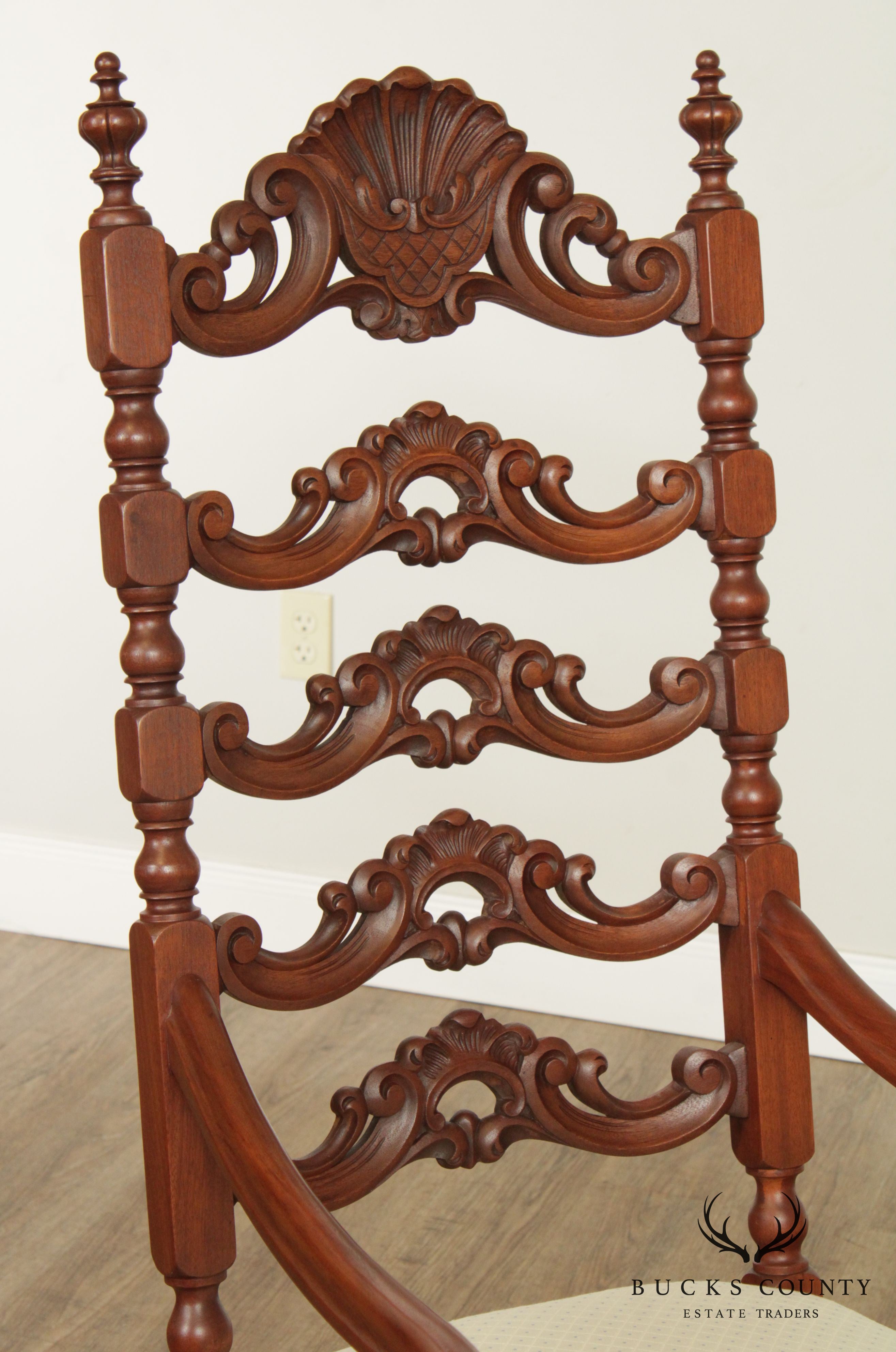 Italian Renaissance Revival Vintage High Back Armchair