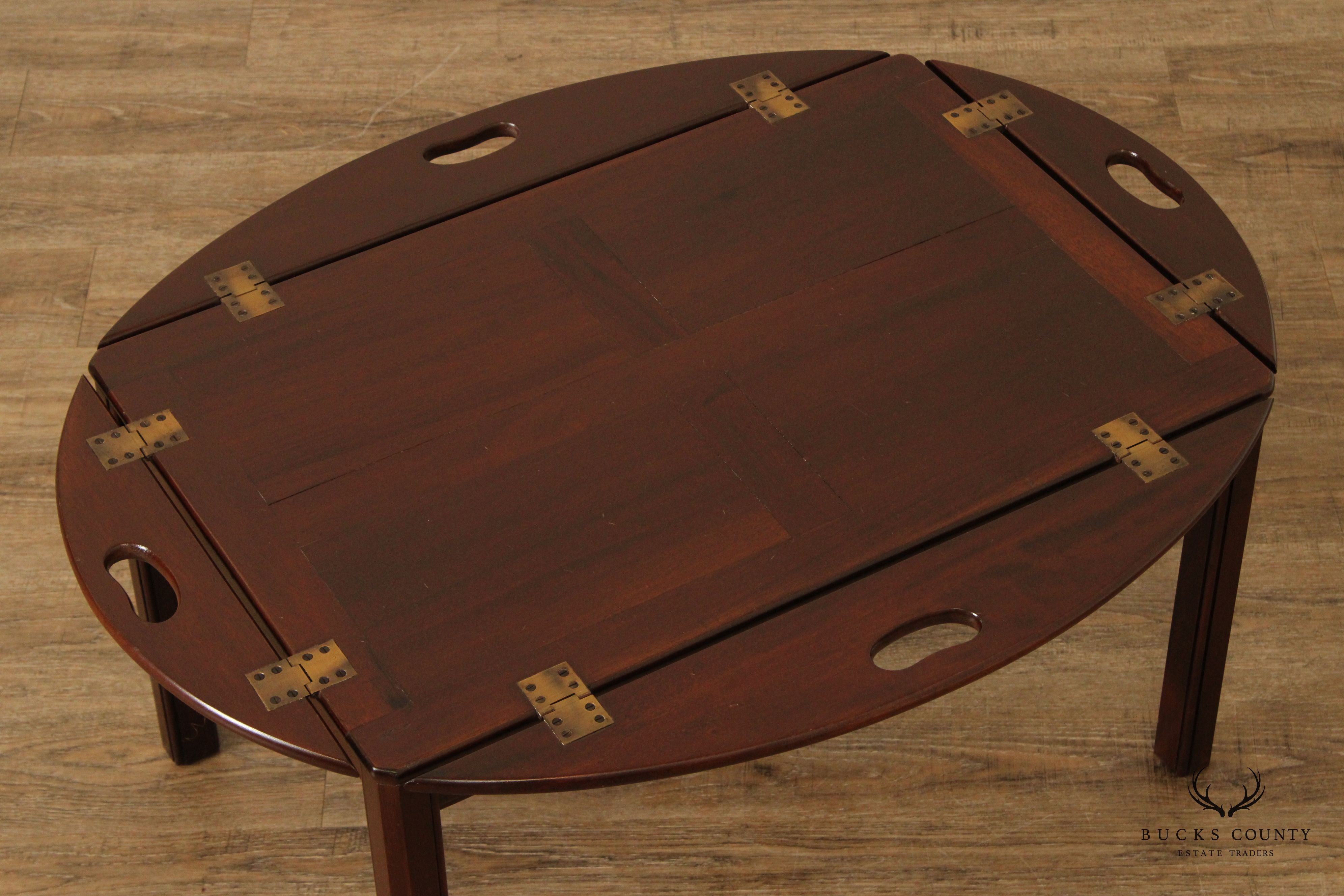 Biggs Chippendale Style Mahogany Butler's Tray Coffee Table