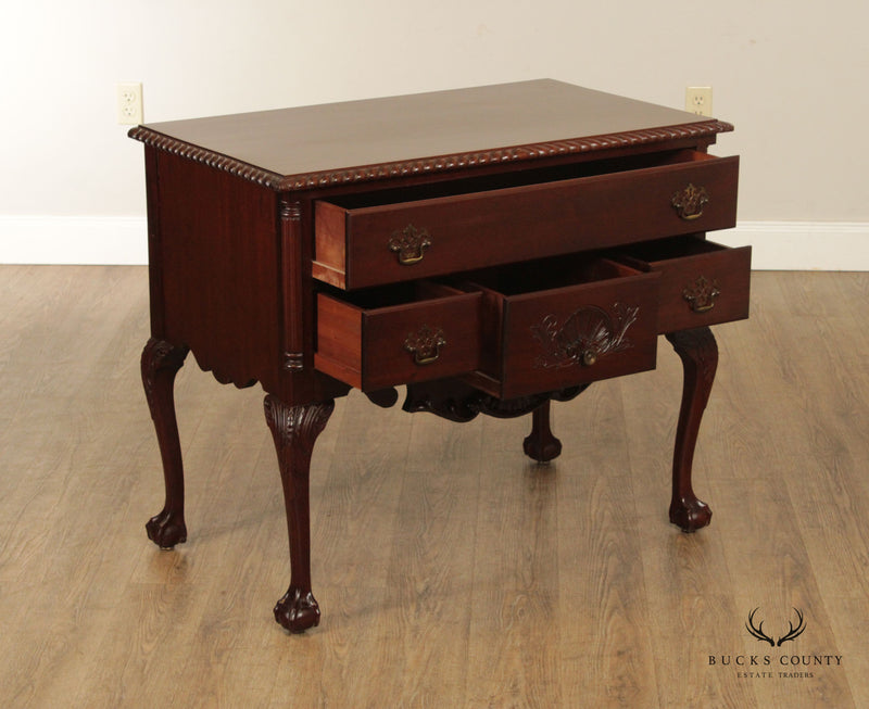 Vintage Chippendale Style Mahogany Ball and Claw Lowboy