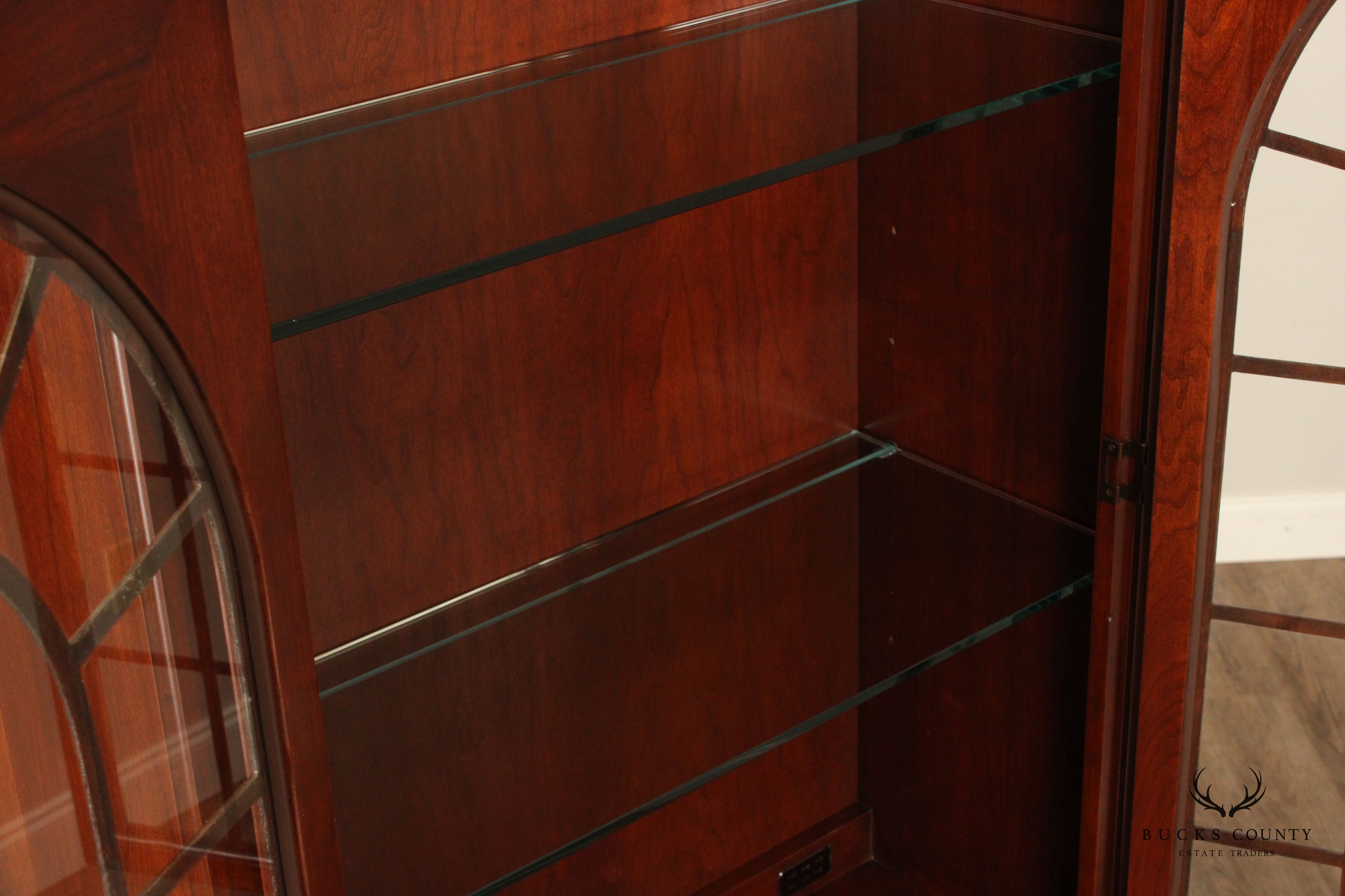 Harden Chippendale Style Cherry Illuminated Bookcase Display Cabinet