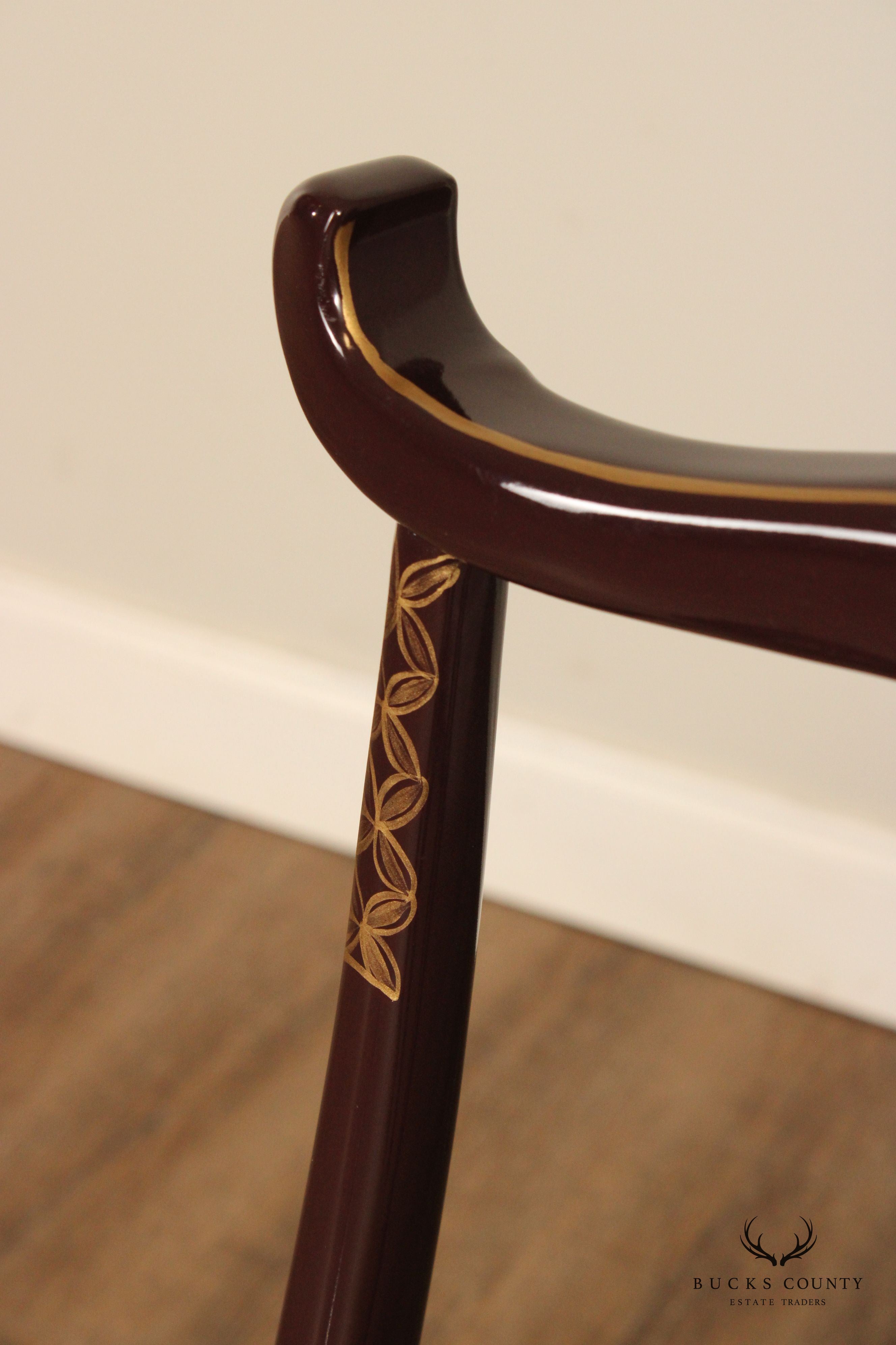 Traditional Asian Style Yoke Back Dining Armchair