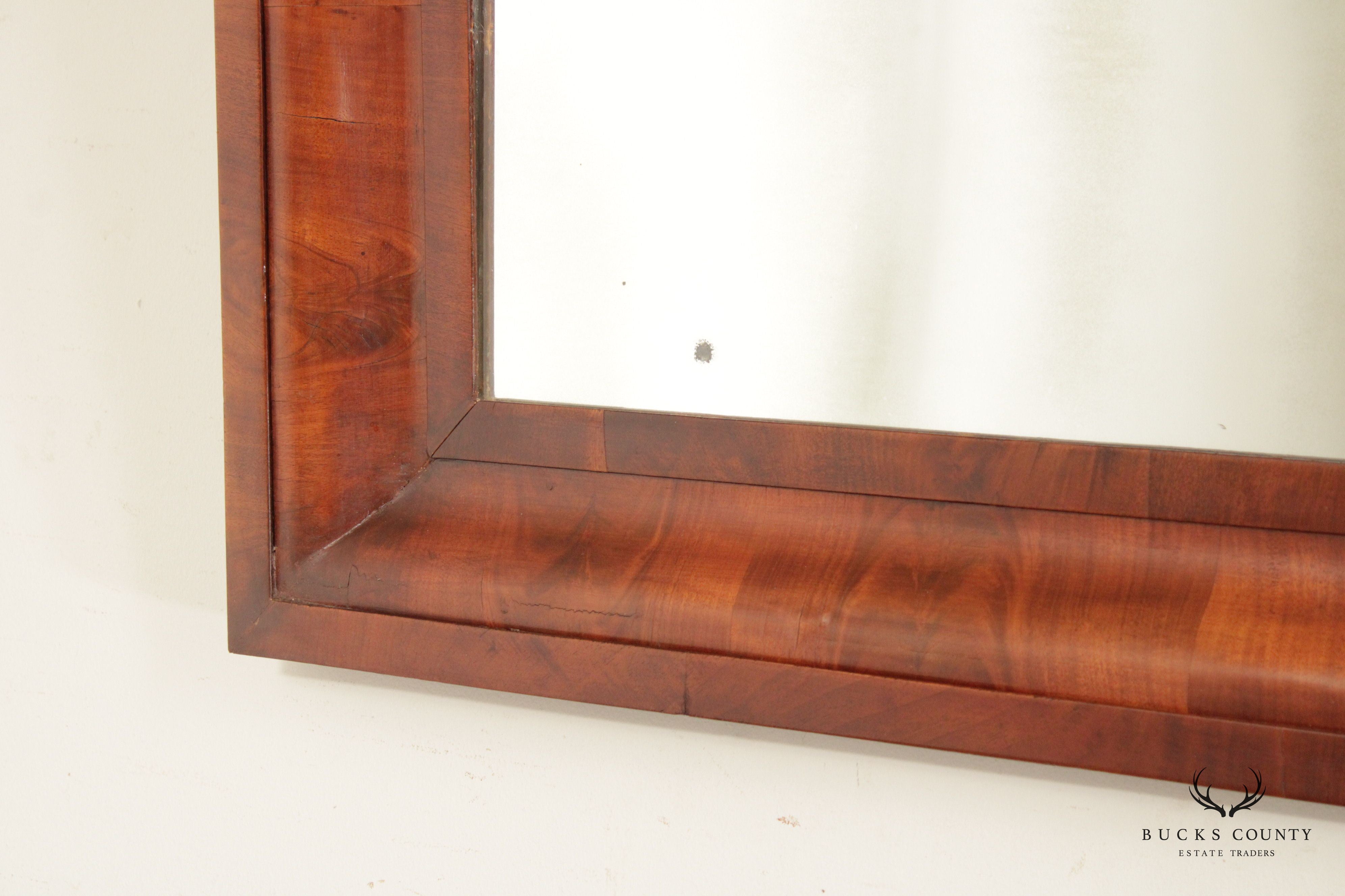 American Empire Mahogany Ogee Over-Mantel Mirror