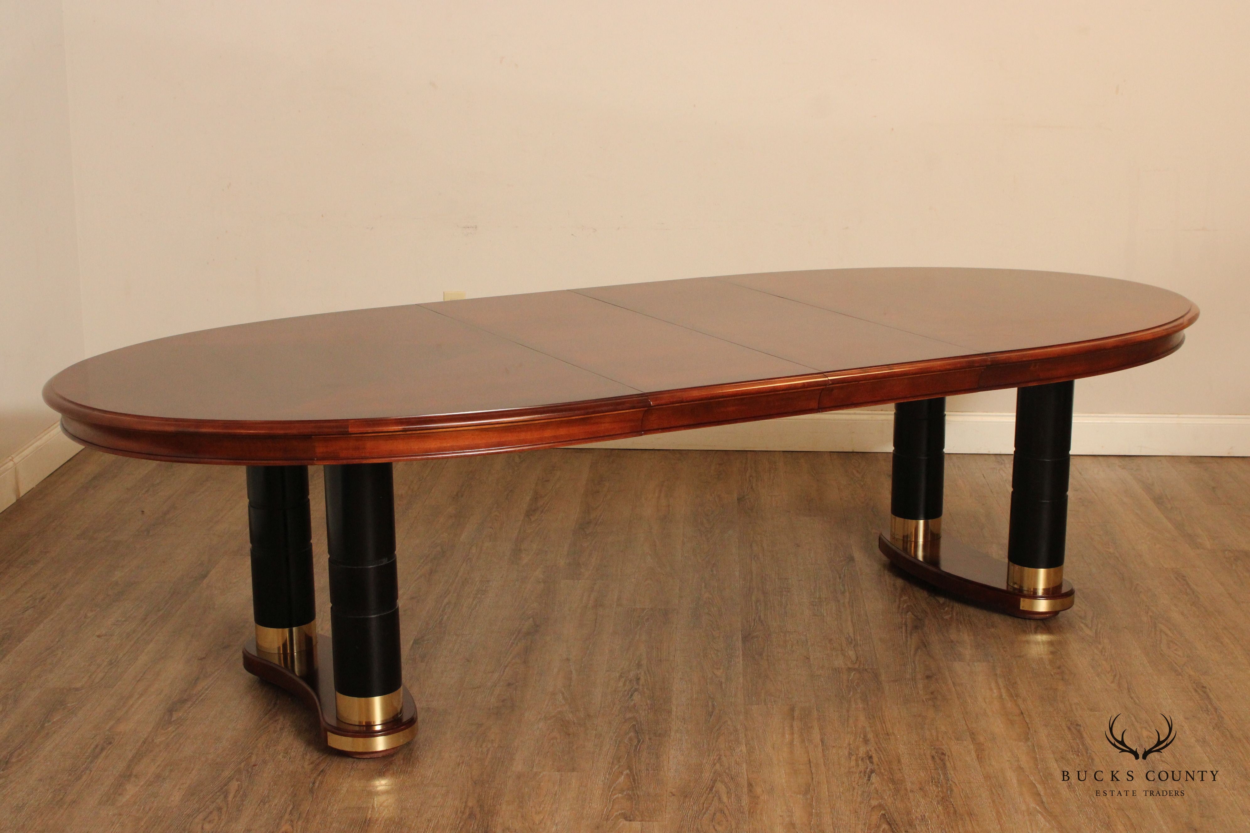 Stanley Empire Style Extendable Oval Cherry Dining Table