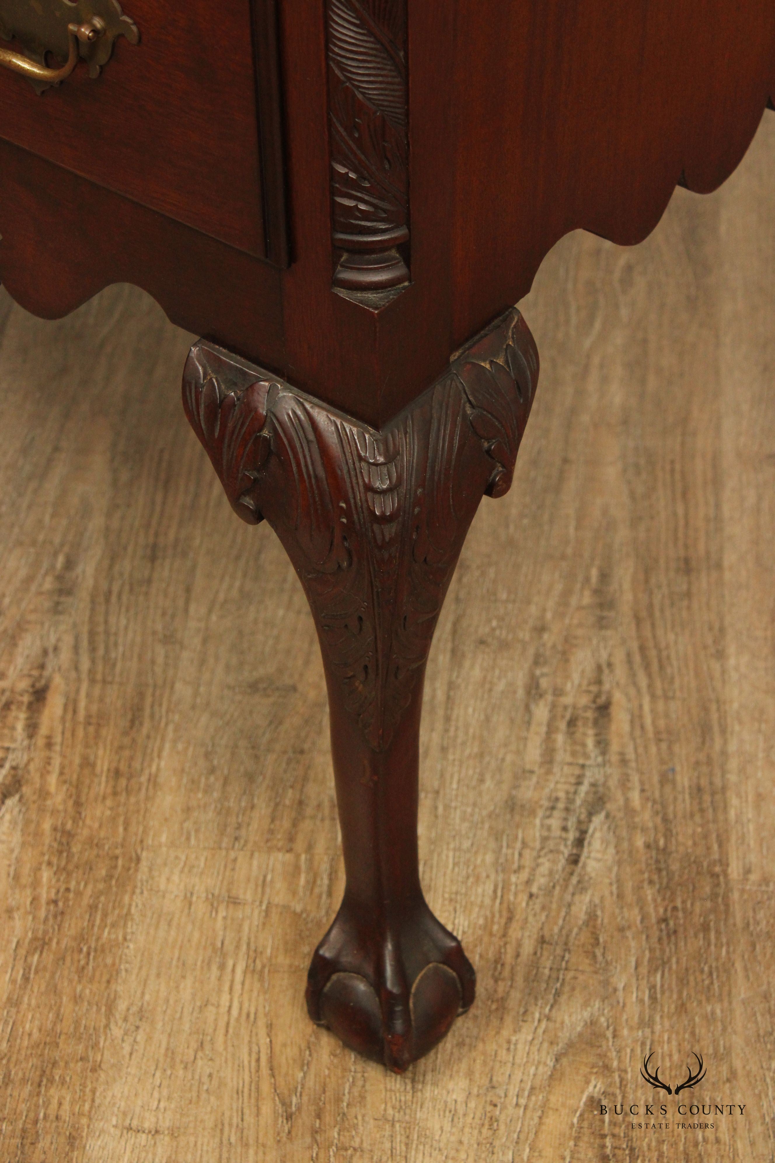 Custom Crafted Philadelphia Chippendale Style Carved Mahogany Highboy