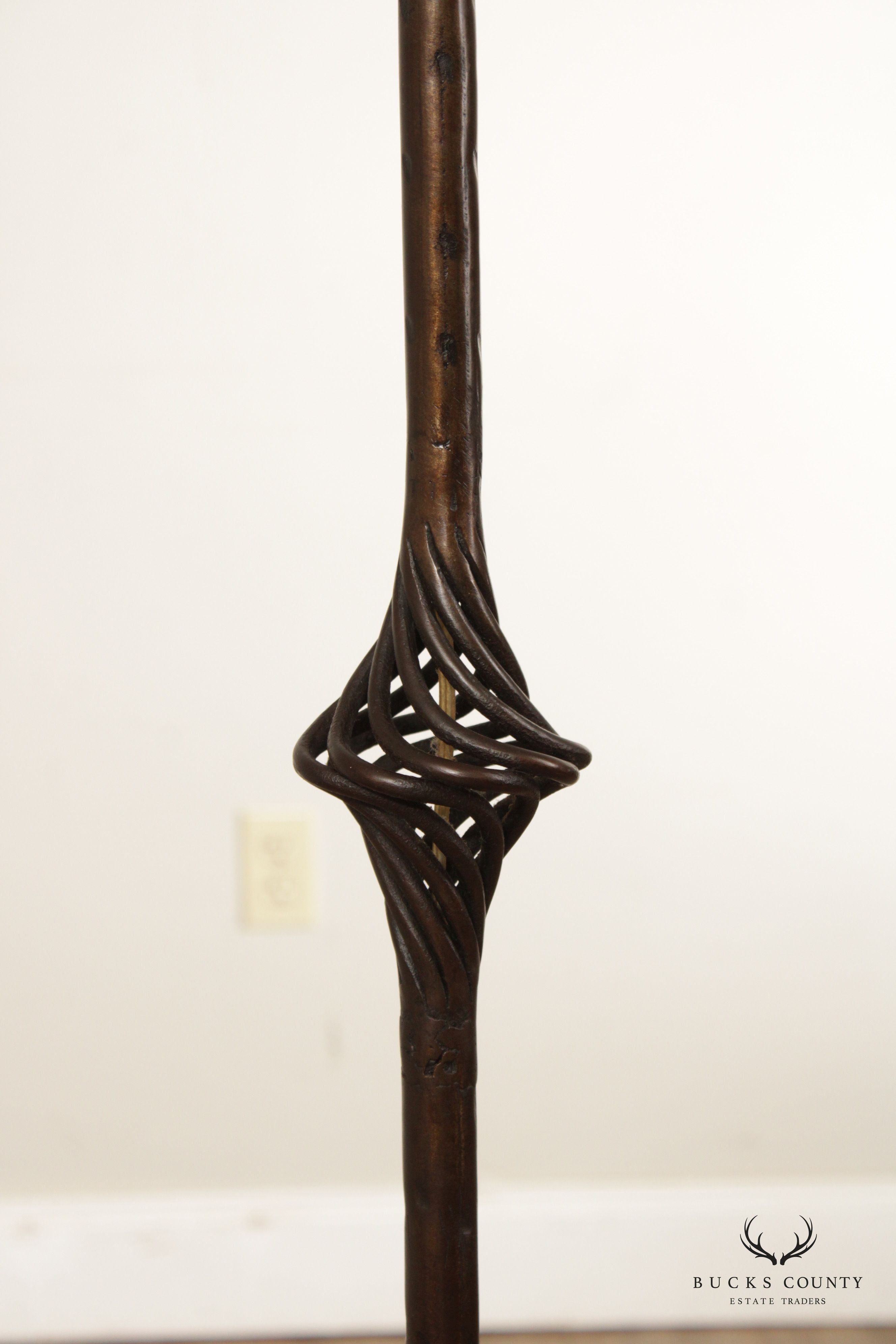 Gothic Style Wrought Iron Torchiere Floor Lamp