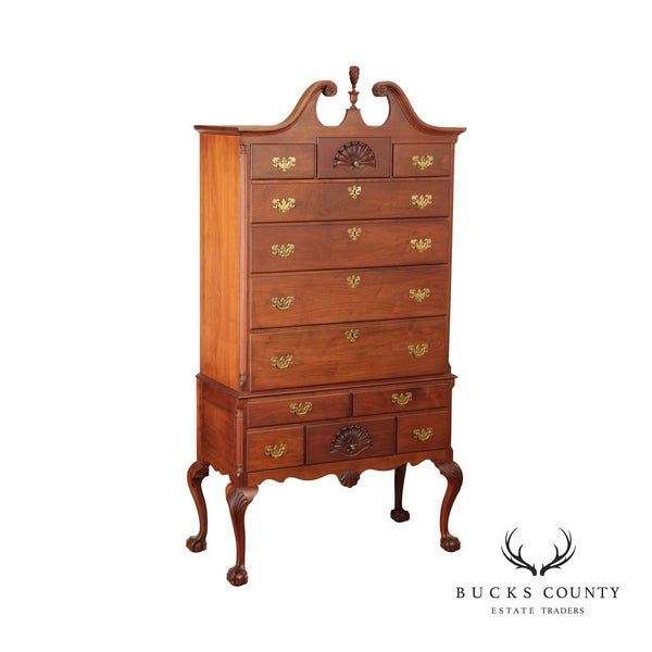 Chippendale Style Custom Crafted Walnut Highboy Chest of Drawers