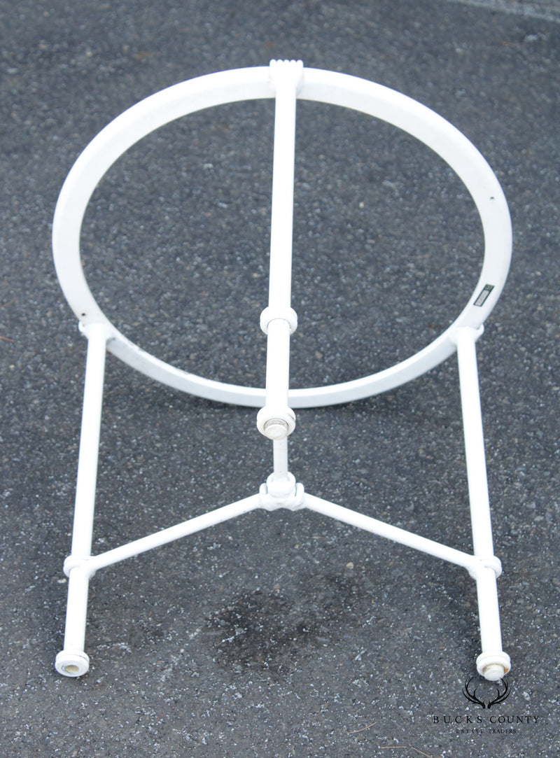 Brown Jordan Glass Top Cast Aluminum Round Patio Side Table
