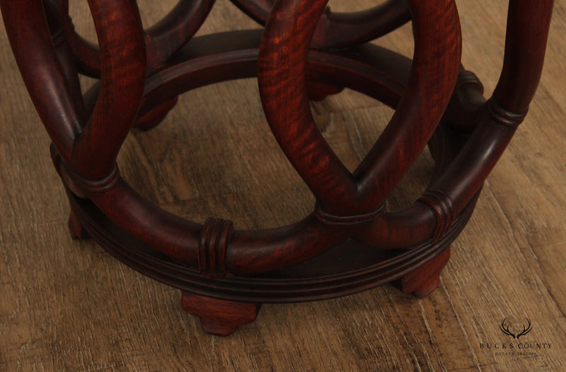 Vintage Chinese Barrel Form Rosewood Tabouret