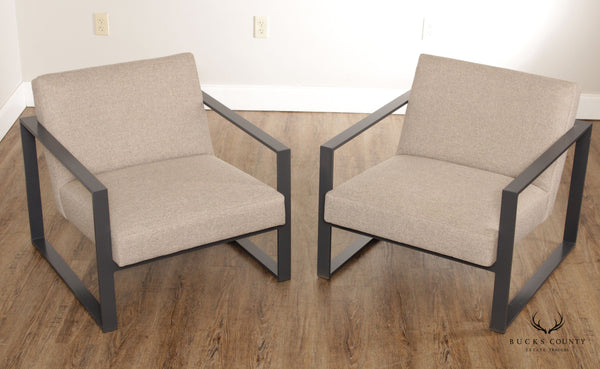 Mid Century Modern Style Pair of CB2 Specs Lounge Chairs