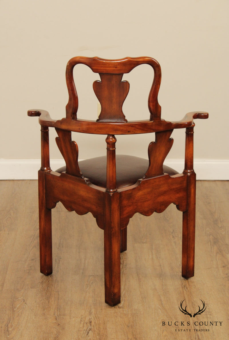 Theodore Alexander Chippendale Style Mahogany Corner Chair