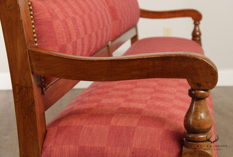 Antique English Custom Upholstered 8' Long Bench