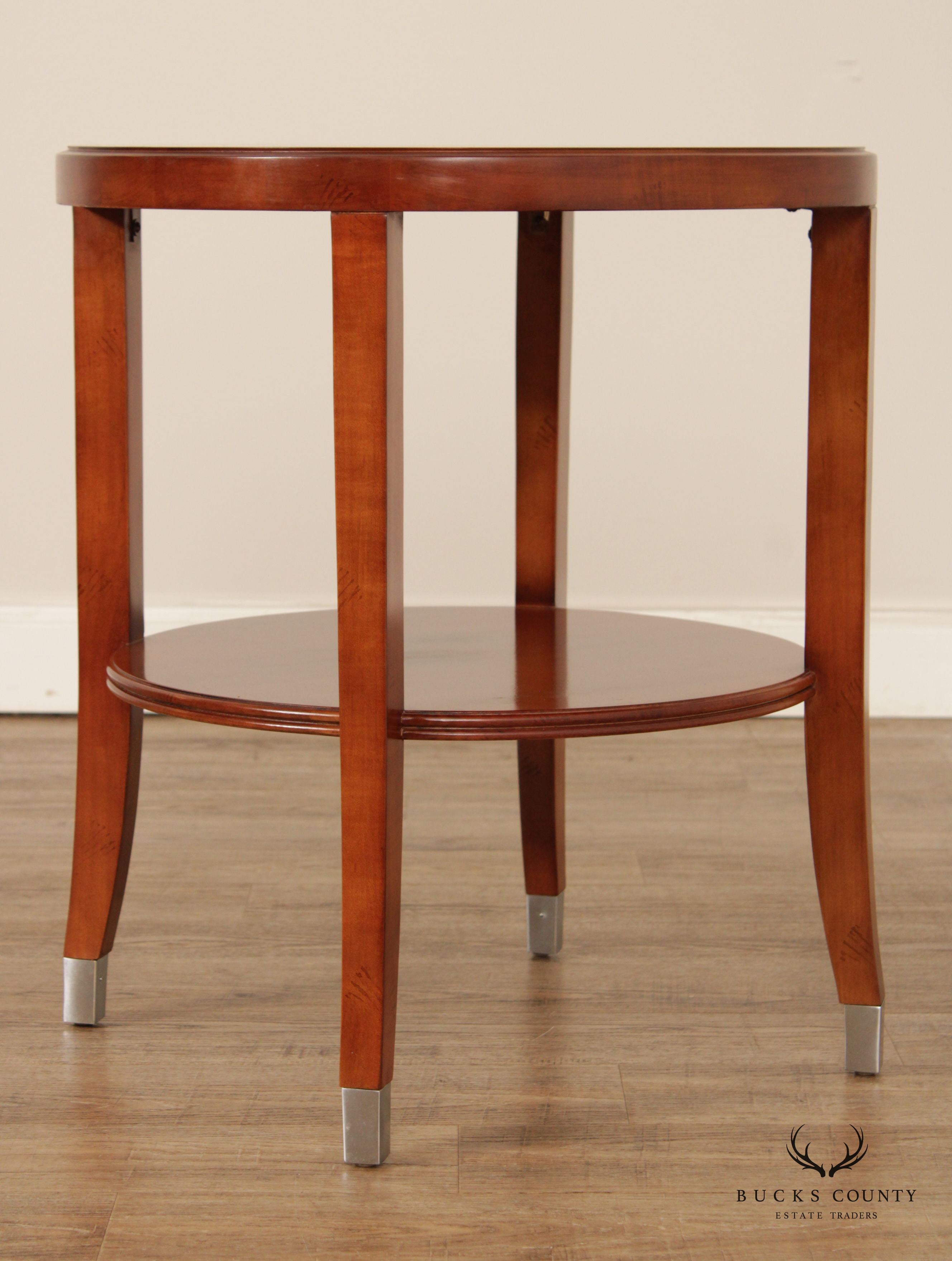 CTH Sherrill Occasional Regency Style Cherry Two-Tier Table (B)