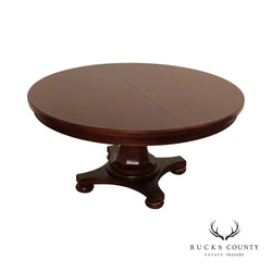 Maitland Smith Regency Style 60 inch Round Mahogany Expandable Dining Table