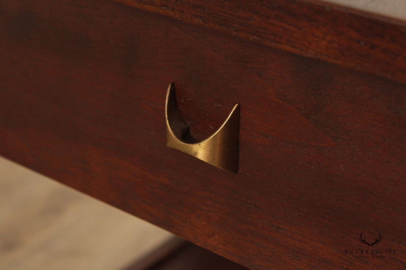 Broyhill Brasilia Mid Century Modern Pair of Walnut Open Nightstands