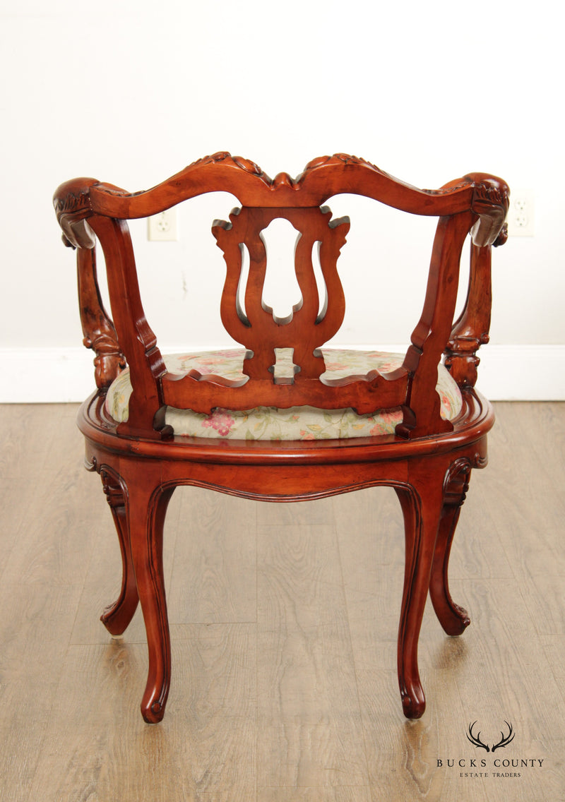 Italian Rococo Style Carved Frame Armchair