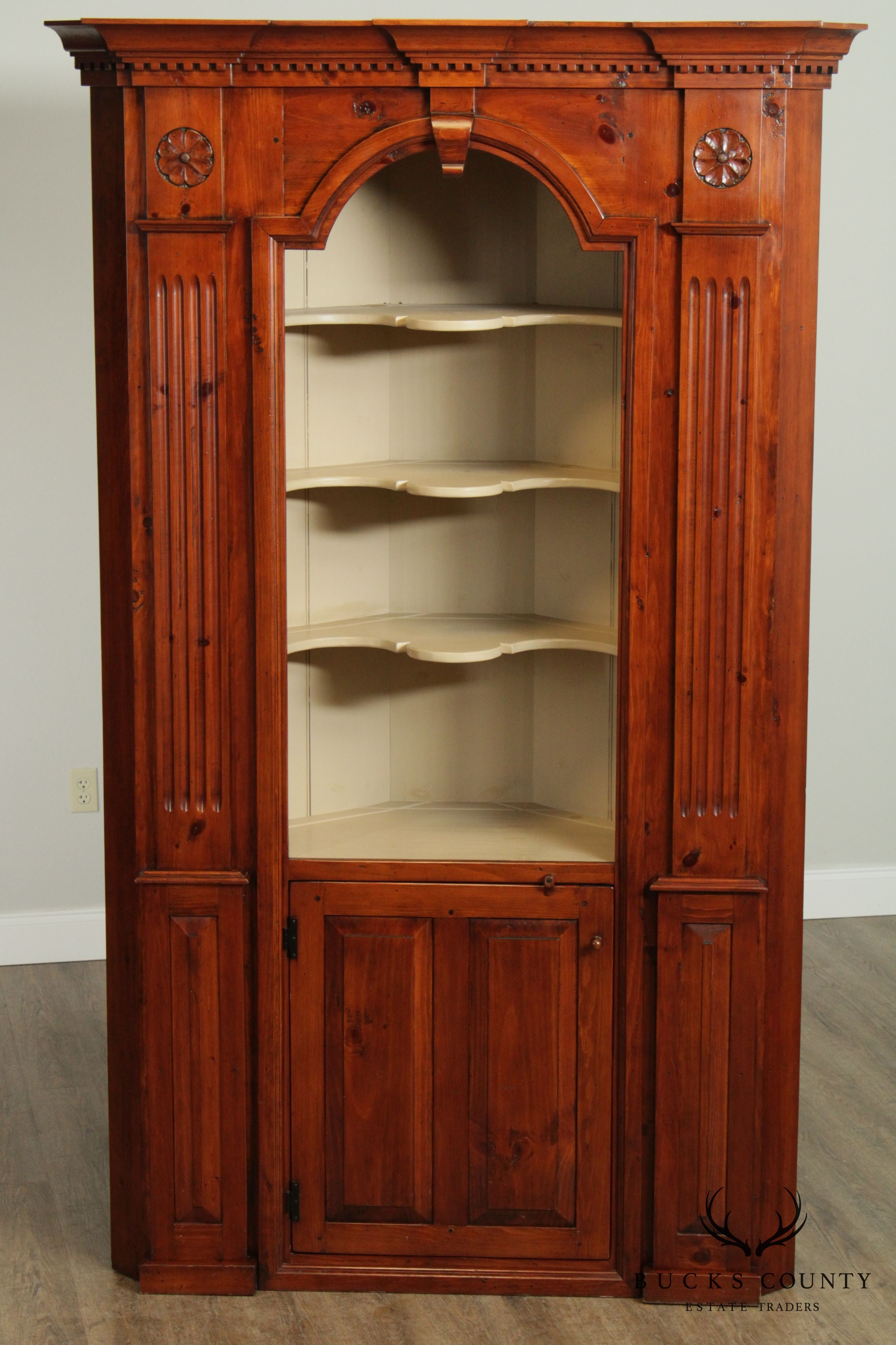 Stephen Von Hohen Large Pine Achitectural Corner Cabinet