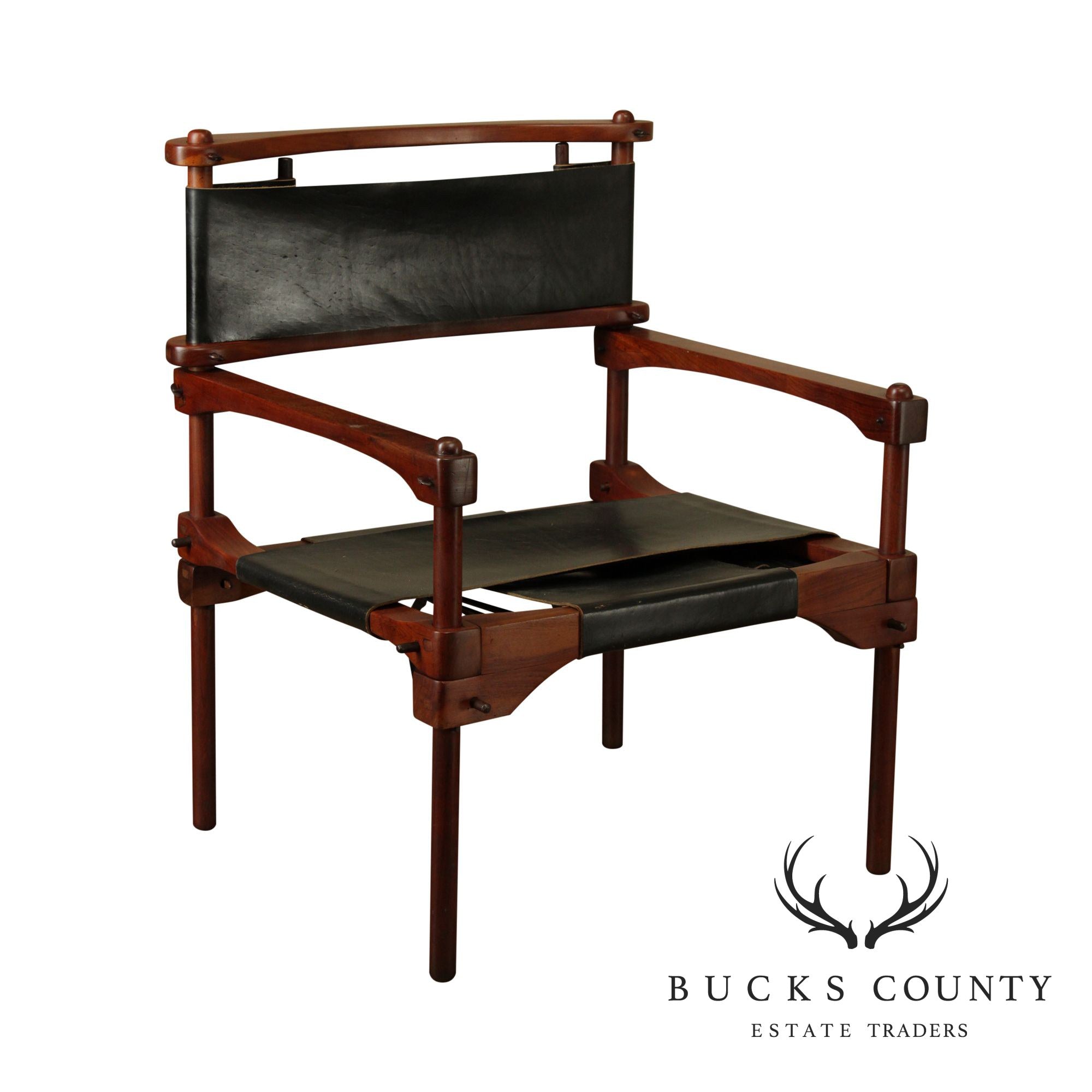 Don Shoemaker Cocobolo & Black Leather "Perno" Safari Armchair