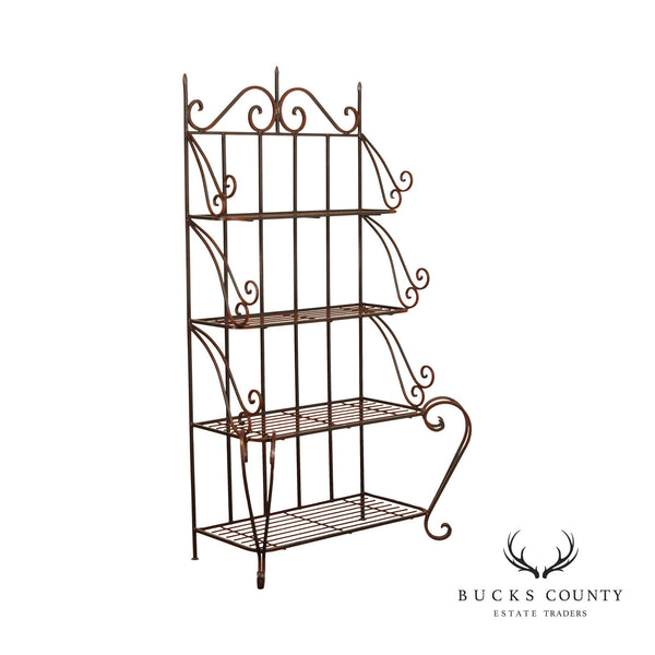 French Style Wrought Iron Tiered Etagere Plant Stand