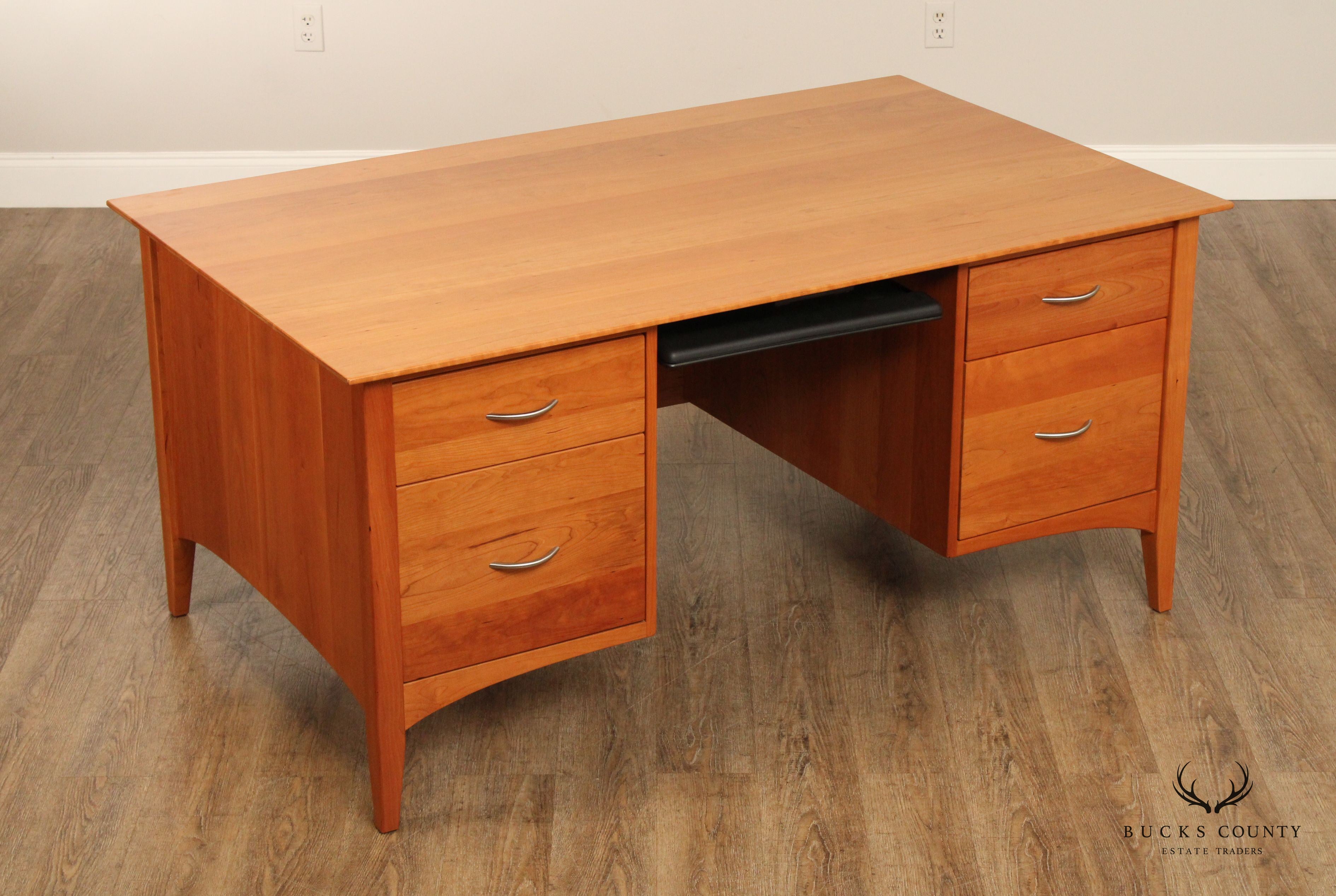 Modern Shaker Style Solid Cherry Executive Writing Desk