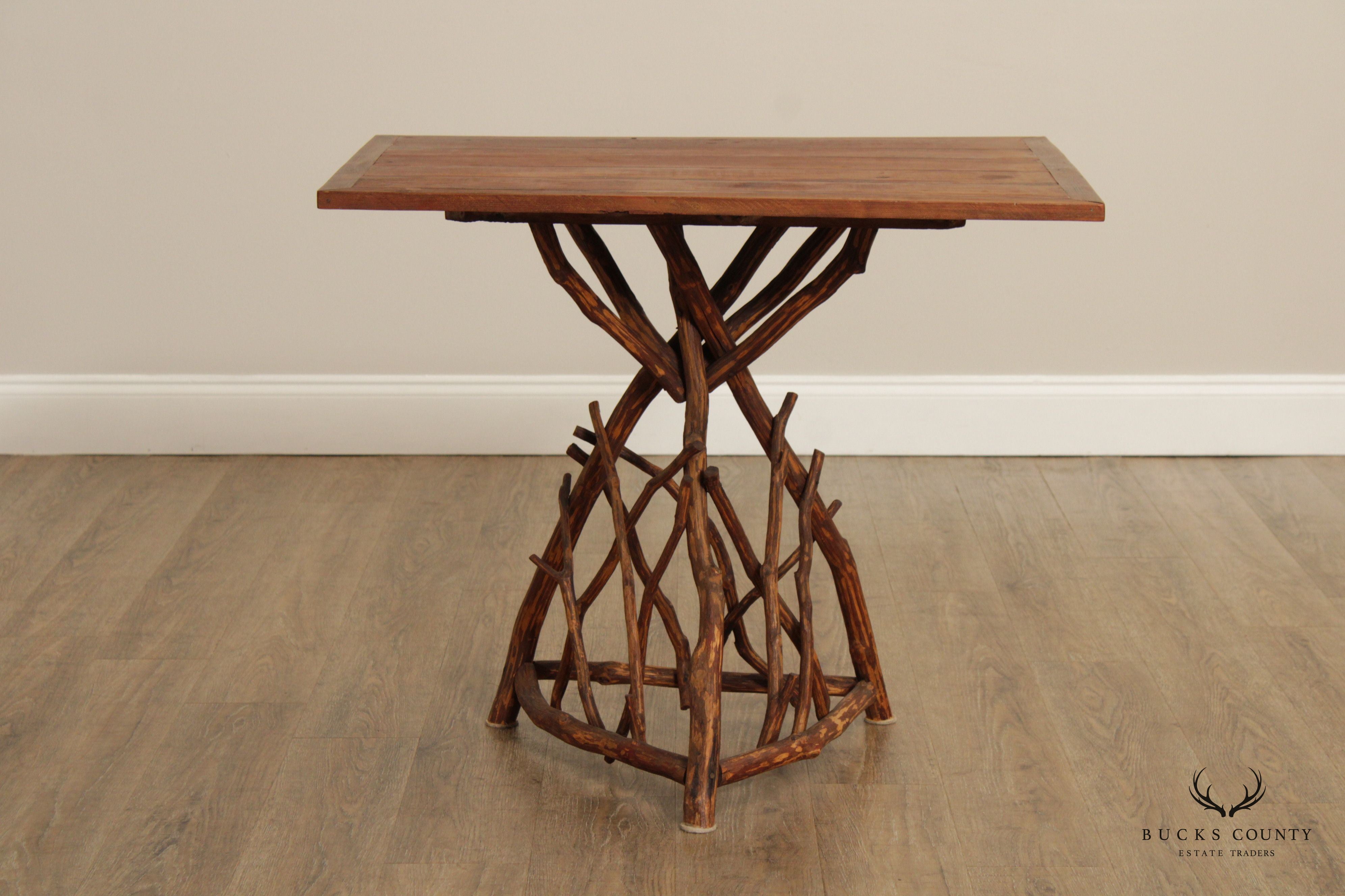 Vintage Adirondack Style Twig Side Table