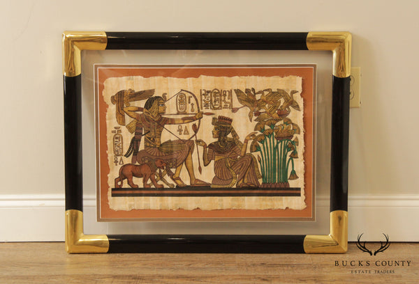 Vintage Egyptian Tutankhamun Papyrus Painting