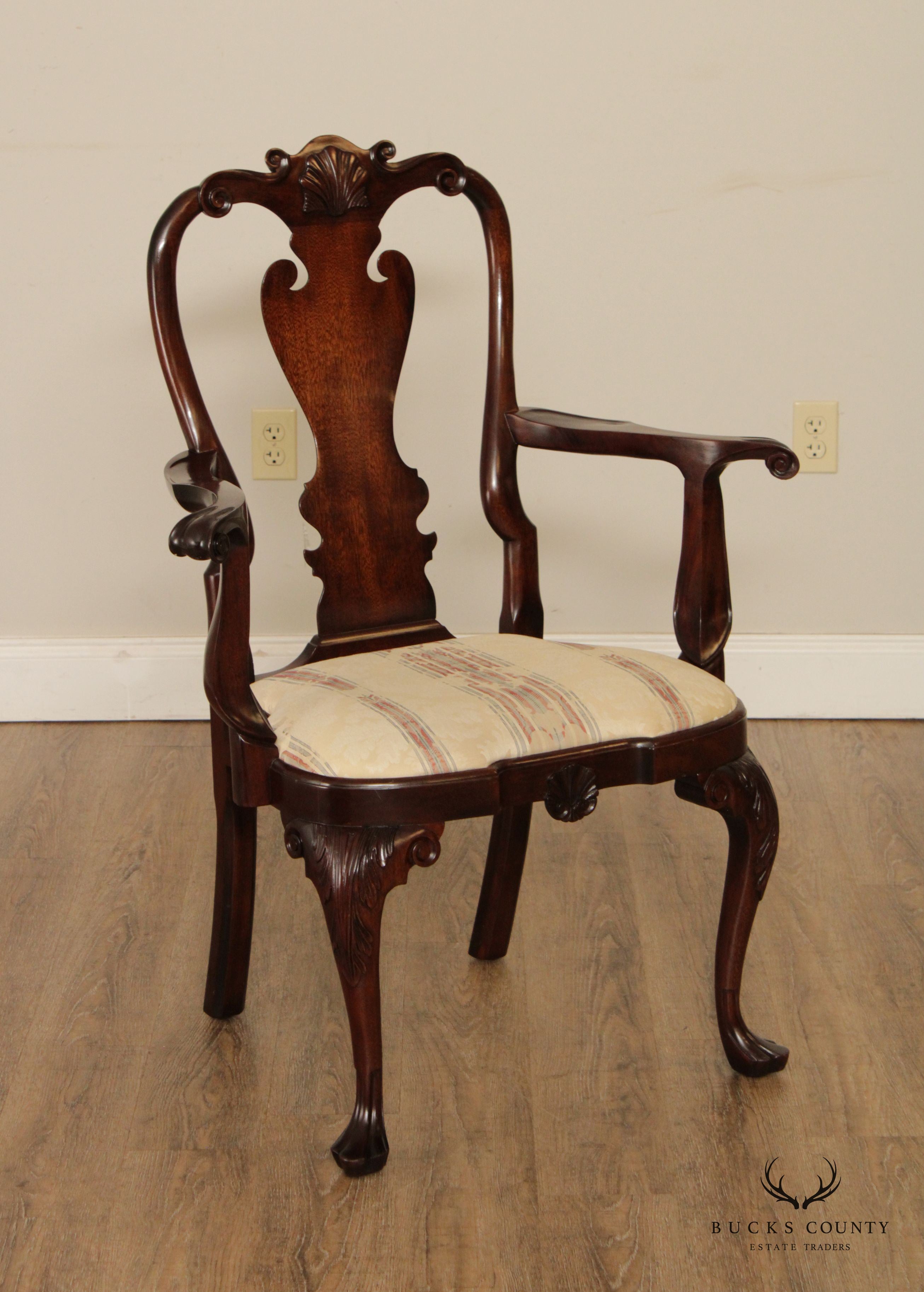 Stickley Colonial Williamsburg Chippendale Style Mahogany Dining Armchair