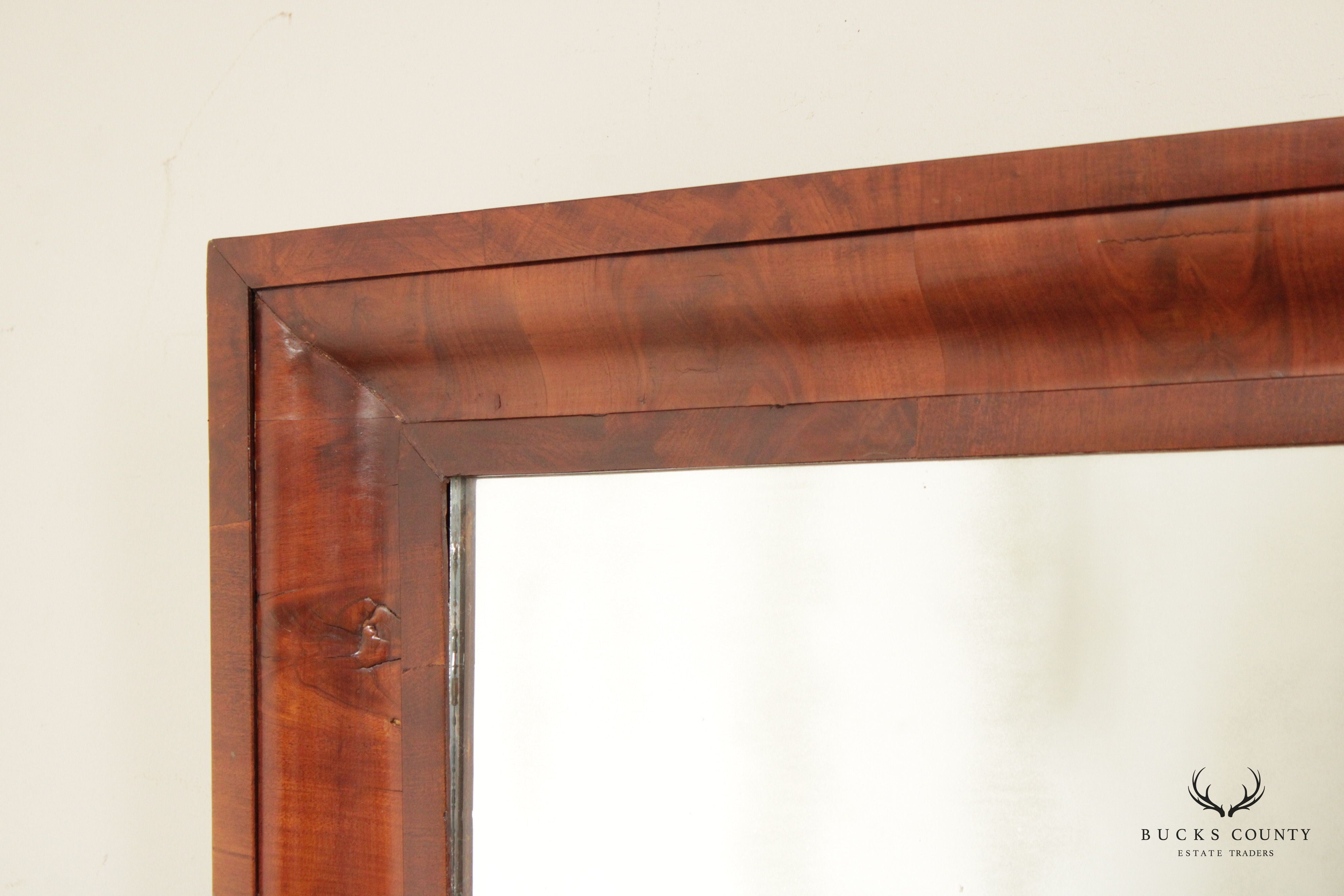 American Empire Mahogany Ogee Over-Mantel Mirror