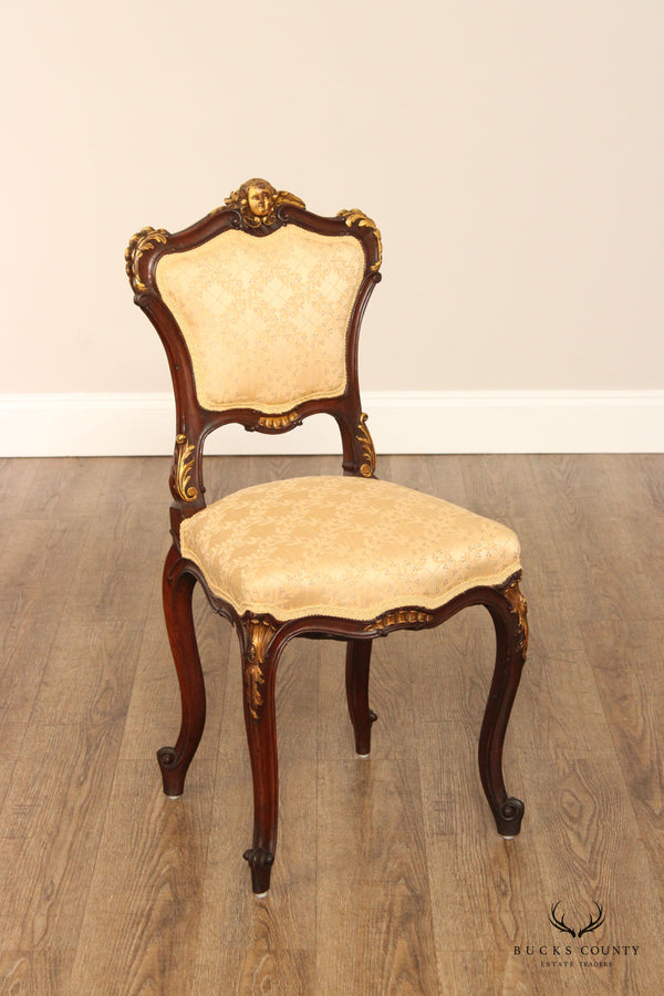 Louis XV Style Parcel Gilt Side Accent Chair