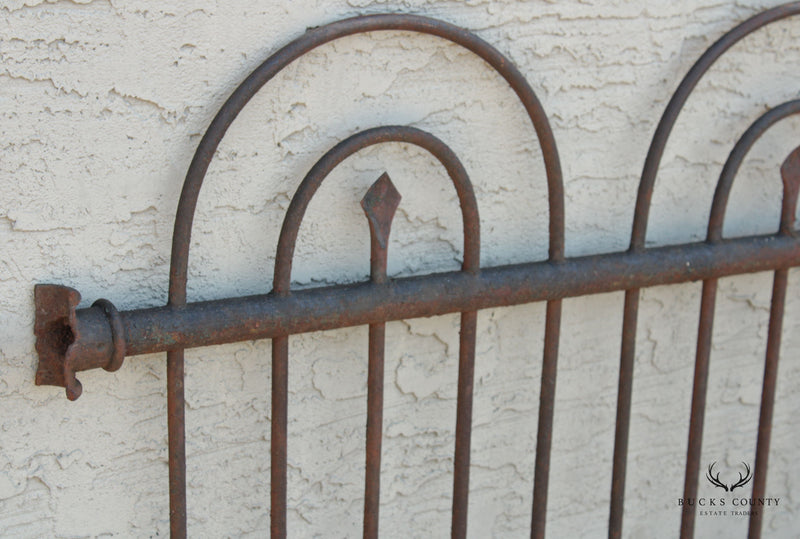 Antique 19th C. Wrought Iron Set Six Fence Sections