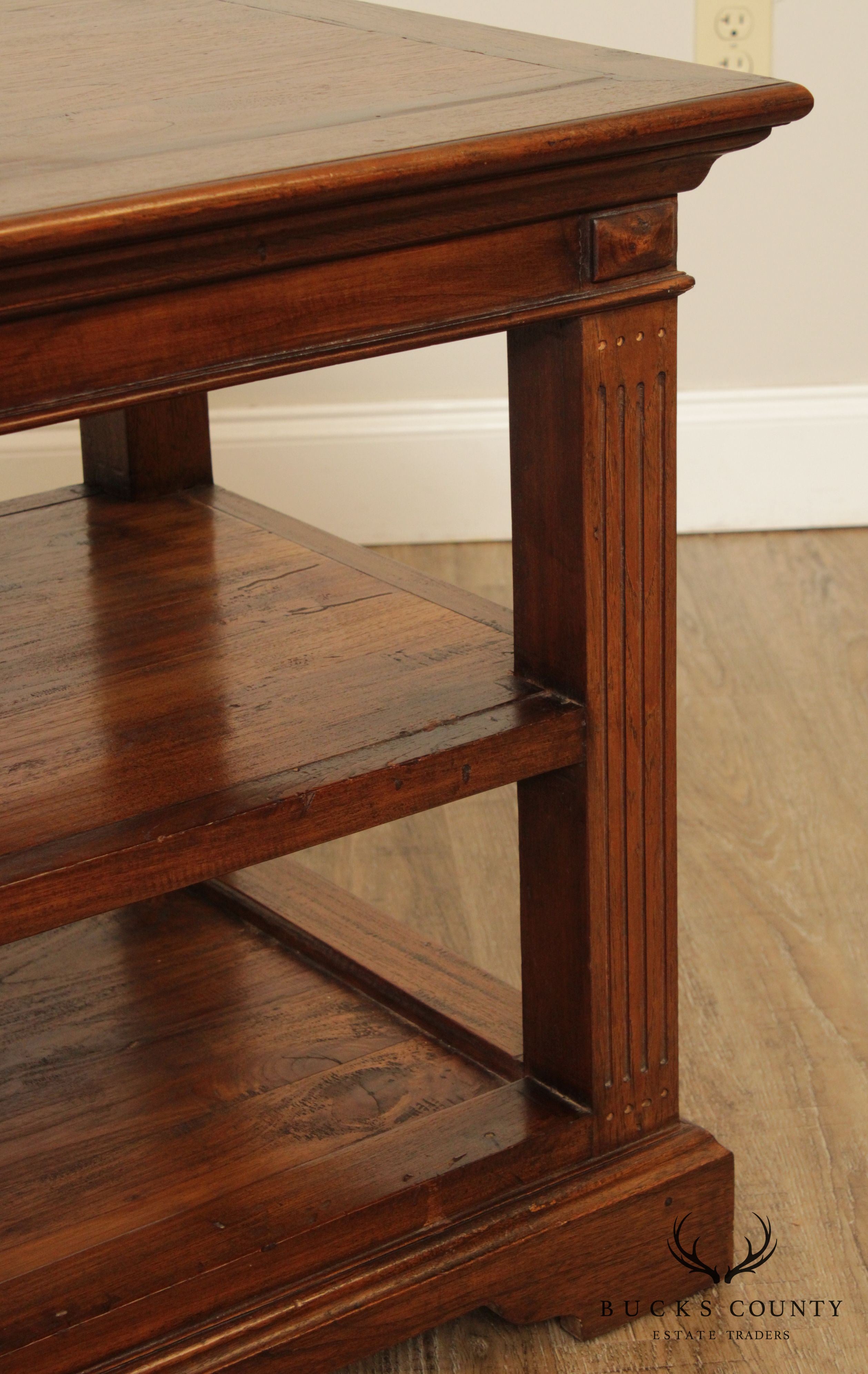 Rustic Hardwood 3 Tier Side Table