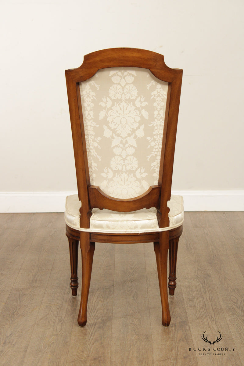 Karges French Louis XVI Style Set Four Walnut Dining Chairs