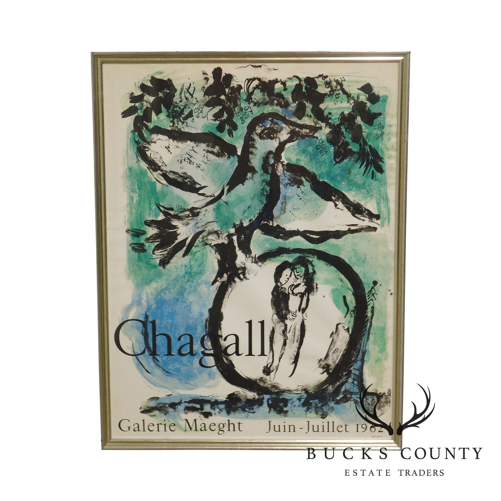 Mare Chagall "The Green Bird" 1962 Exhibition Lithograph