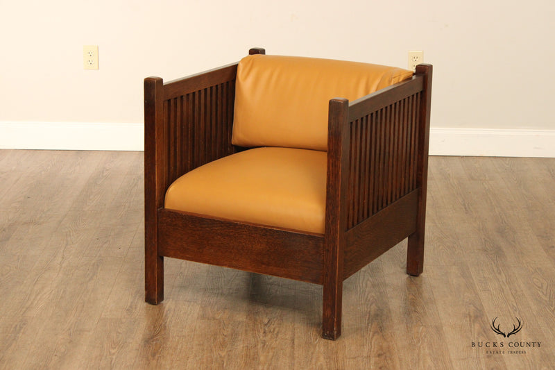 Stickley Mission Collection Oak Spindle Cube Chair Bucks County