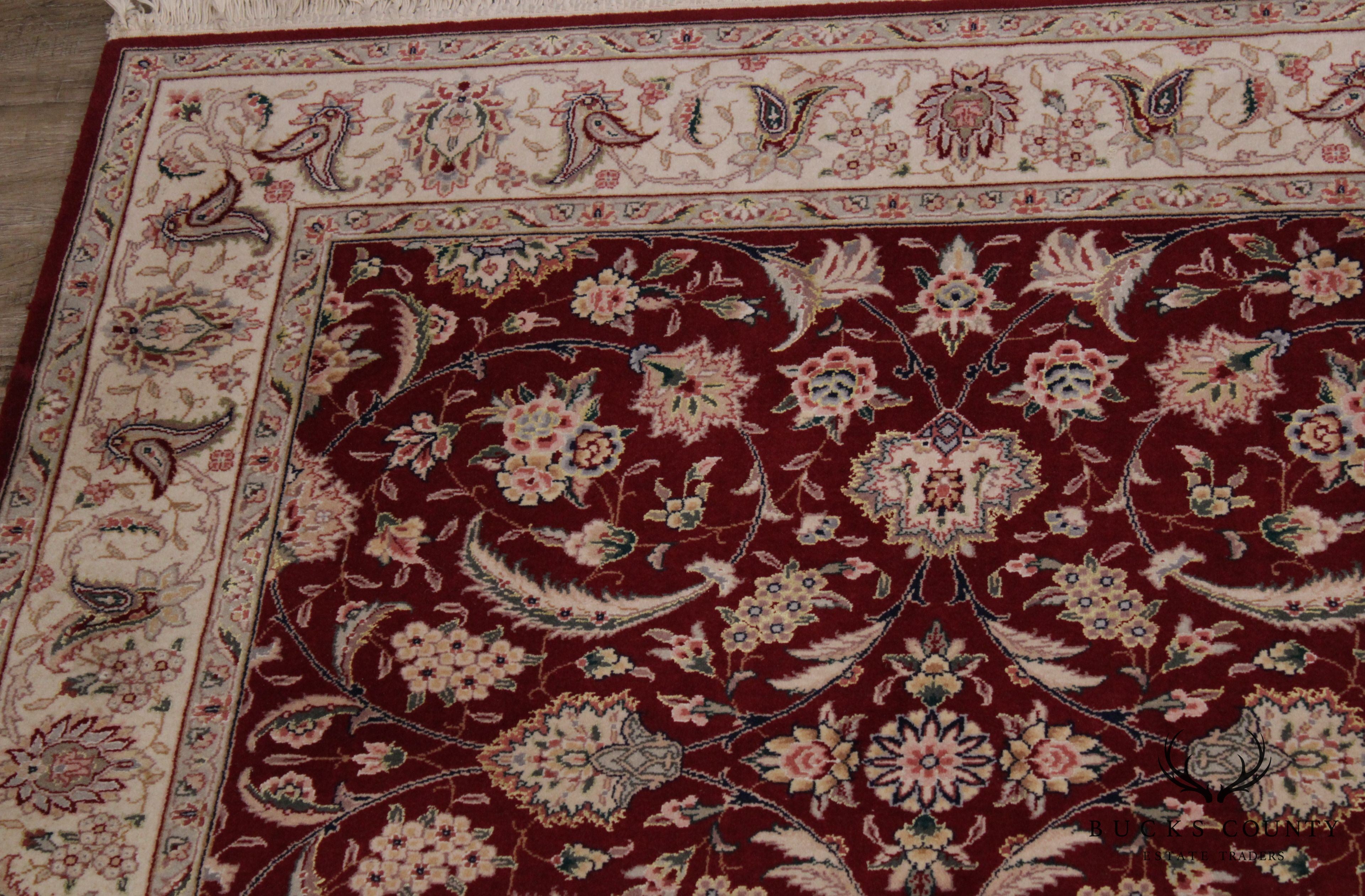 High Quality Red & Ivory Square Persian Room Size Rug