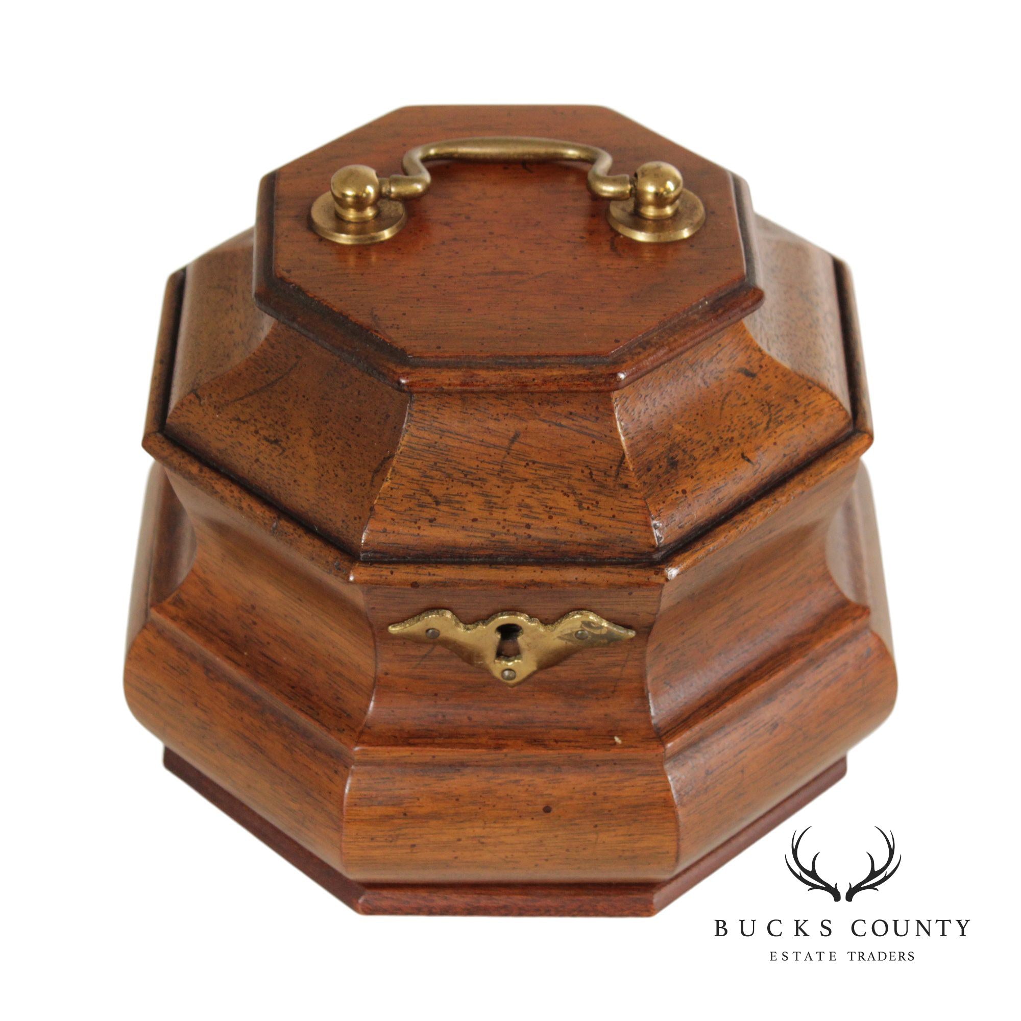 Colonial Williamsburg Style Vintage Mahogany Tea Caddy