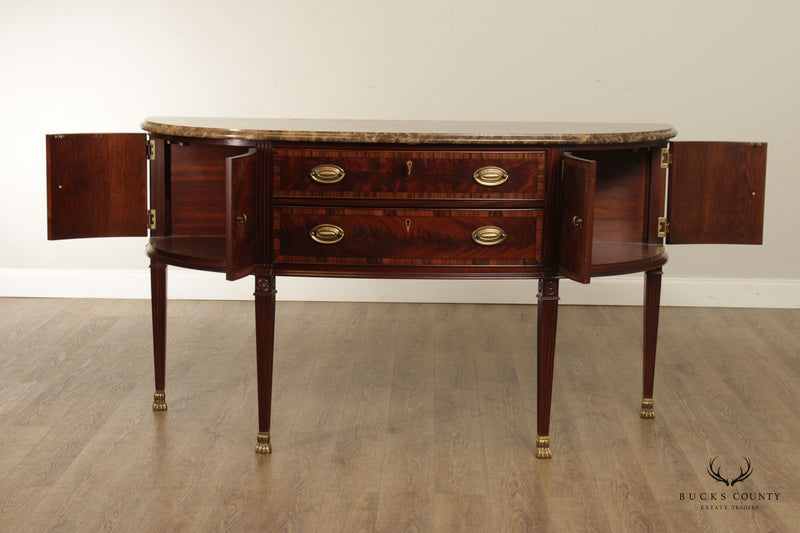 Councill Regency Style Marble Top Mahogany Sideboard