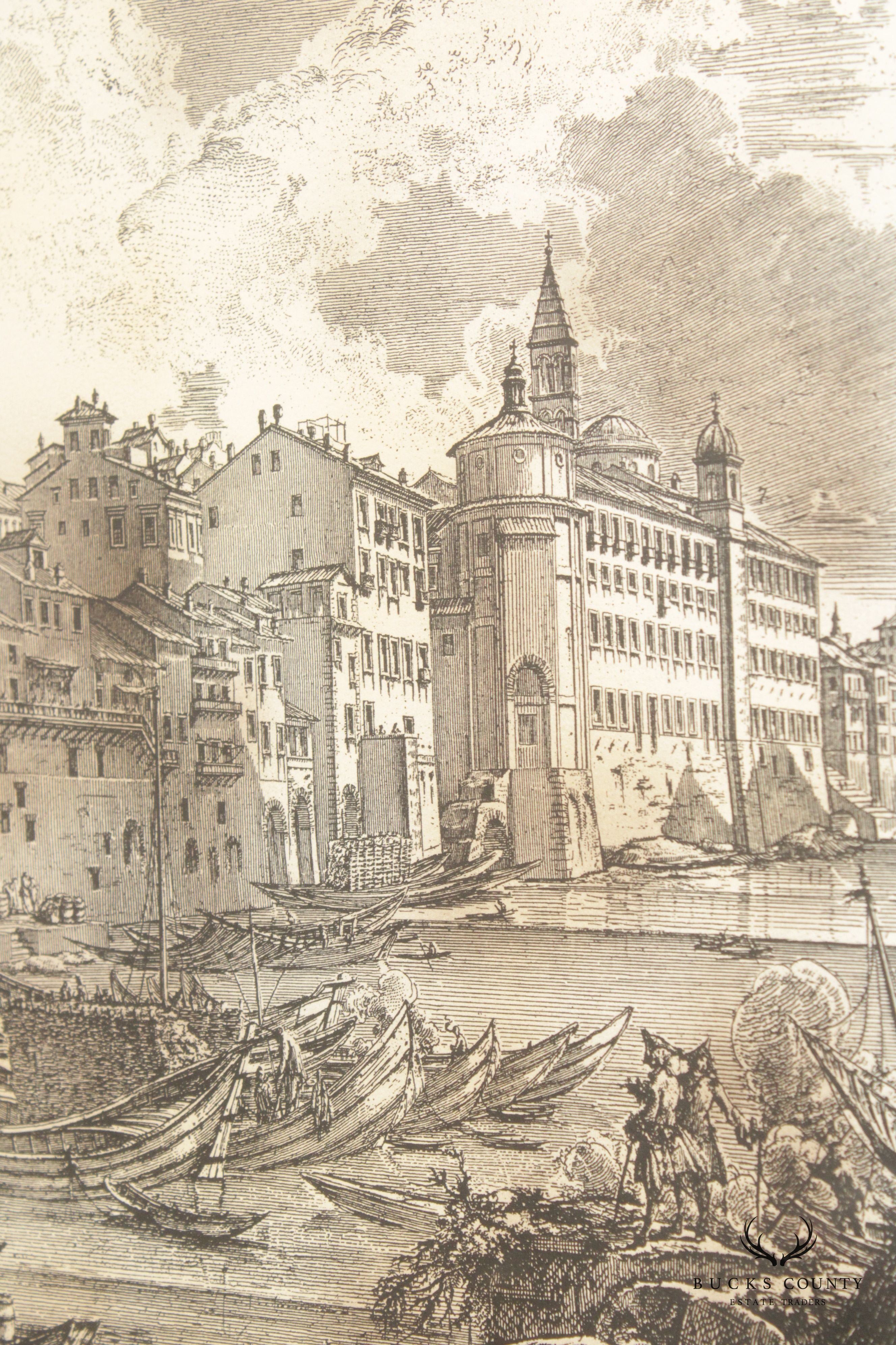 Italian 'Veduta del Porto di Ripetta' Lithograph, After Giovanni Battista Piranesi