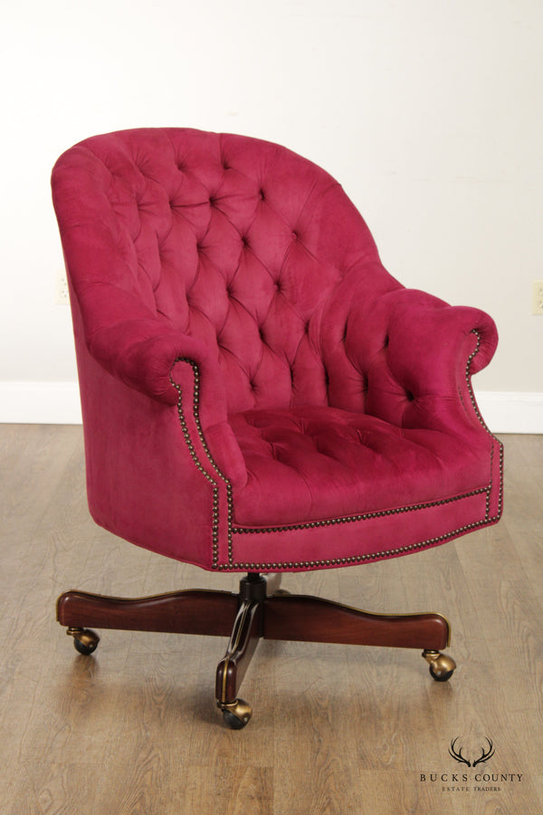 Custom Quality Tufted Upholstered Club Desk Chair