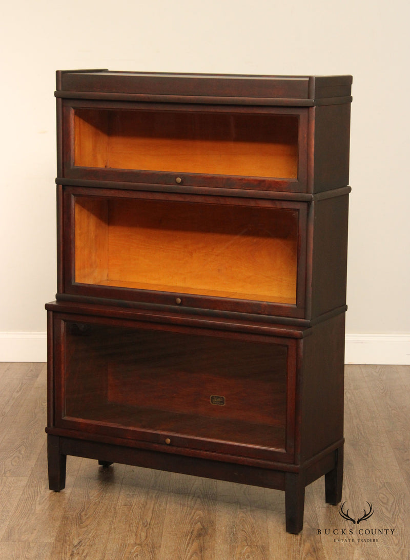 Hale Vintage Mahogany Three Section Barrister Bookcase
