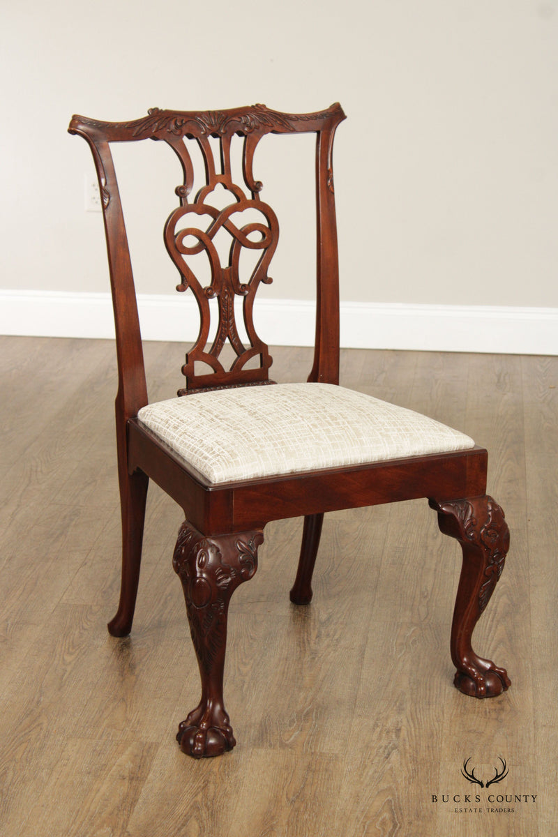 Baker Furniture Stately Homes Set of 12 Mahogany Chippendale Dining Chairs