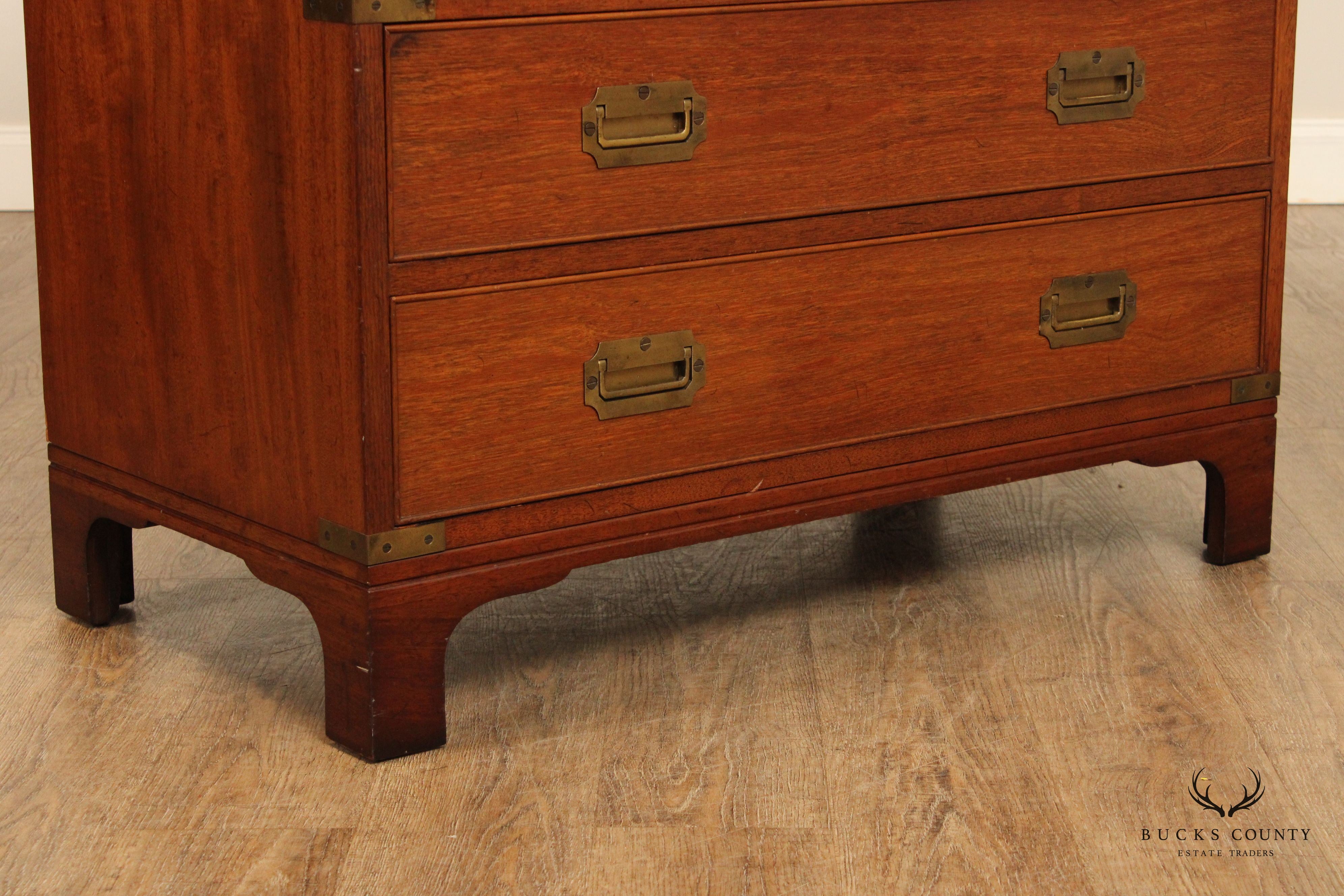 Beacon Hill Vintage Campaign Style Mahogany Tall Chest