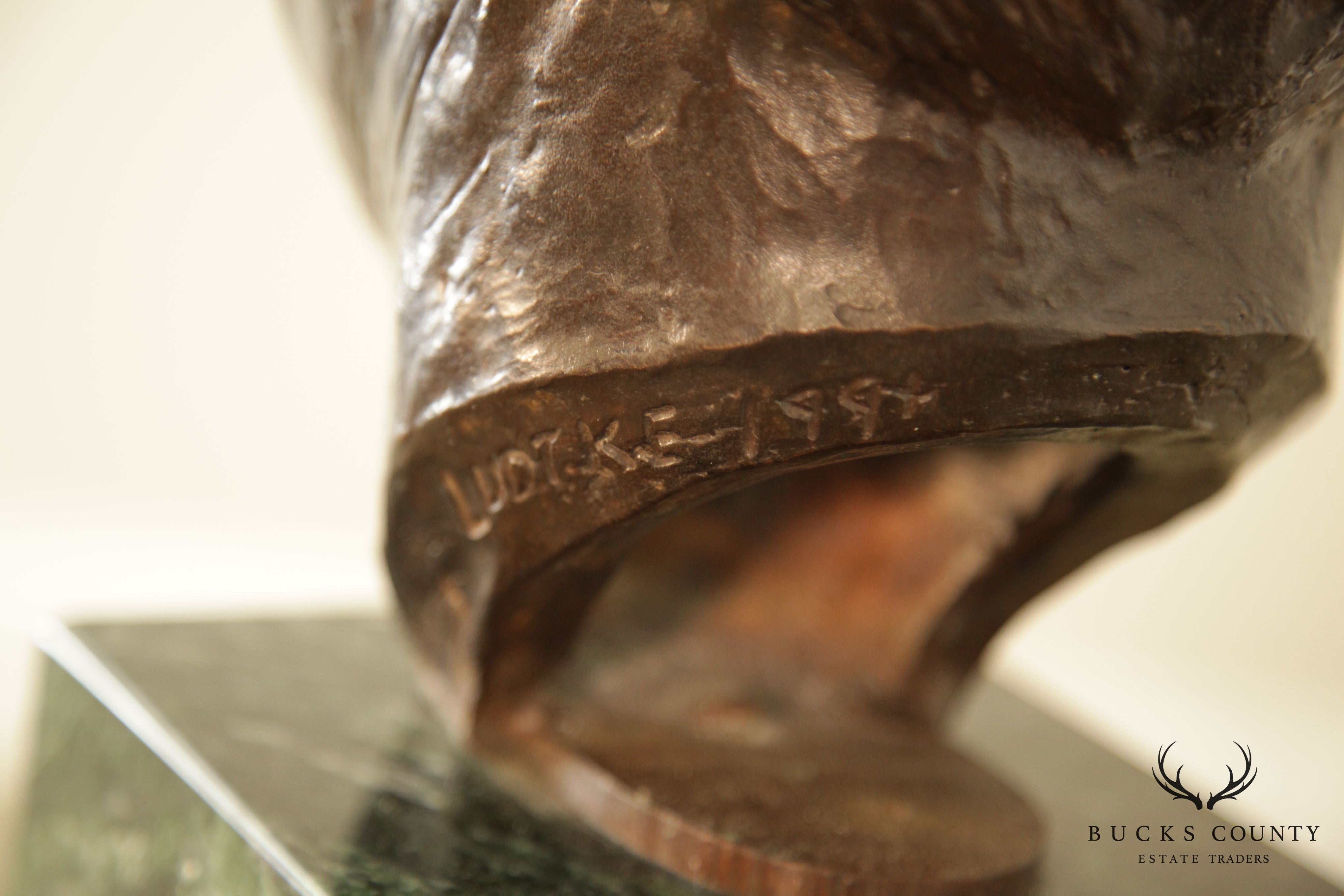 Lawrence Ludtke 1990s Bronze Male Bust