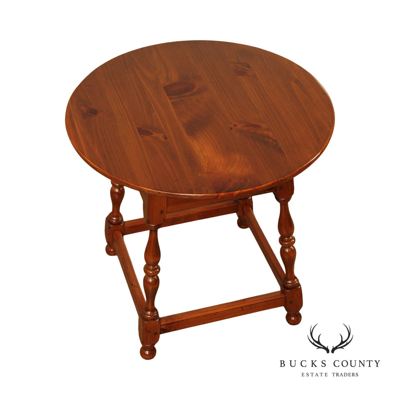 Ethan Allen Colonial Pine Round Side Tavern Table