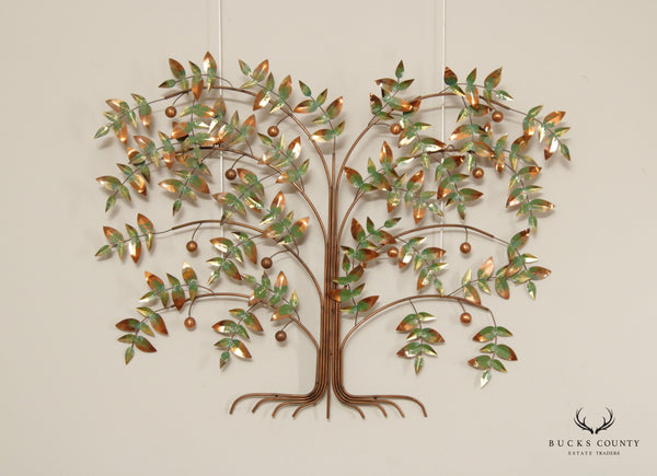 CURTIS JERE TREE OF LIFE MID CENTURY COPPER WALL SCULPTURE