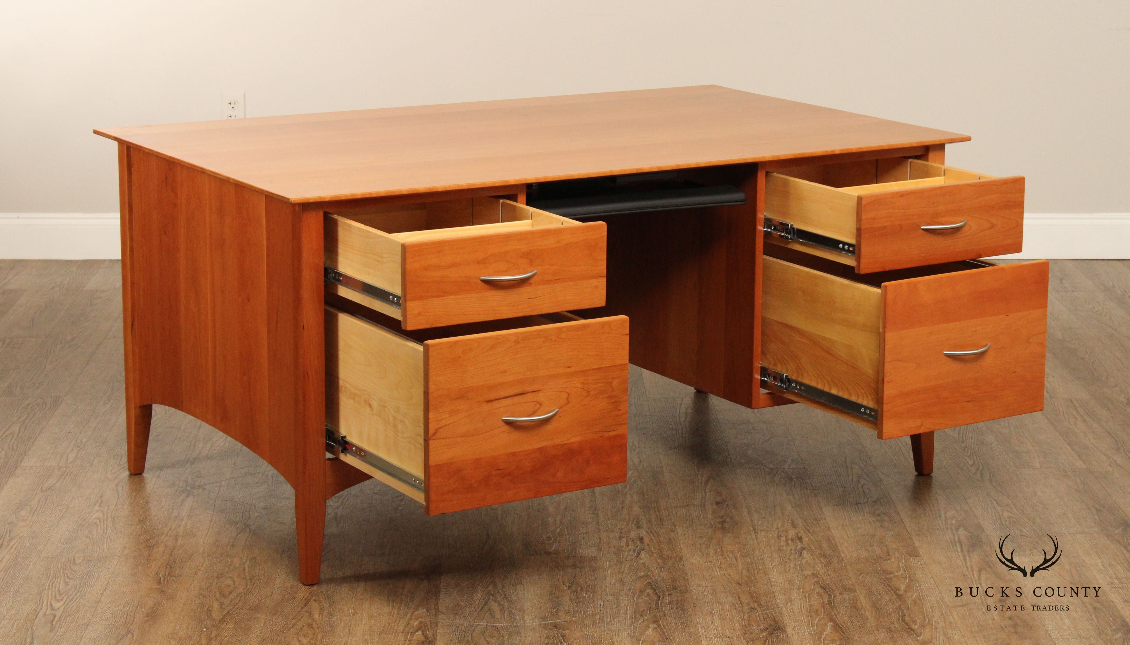 Modern Shaker Style Solid Cherry Executive Writing Desk