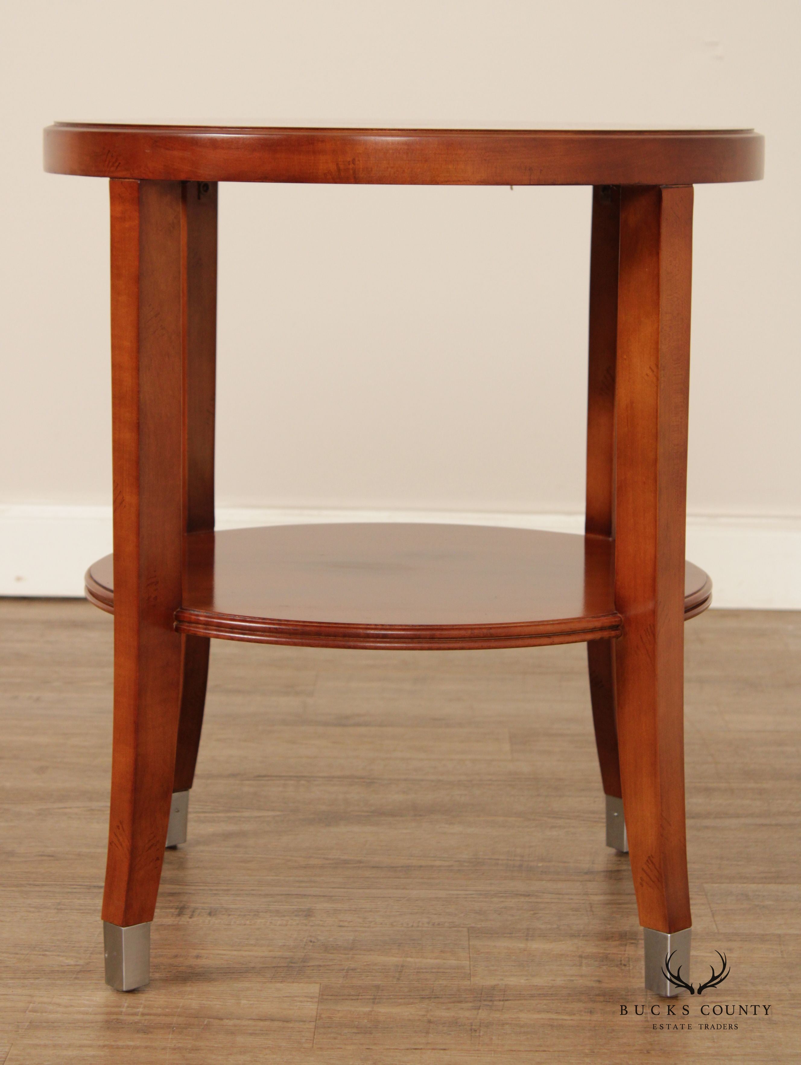 CTH Sherrill Occasional Regency Style Cherry Two-Tier Table (B)