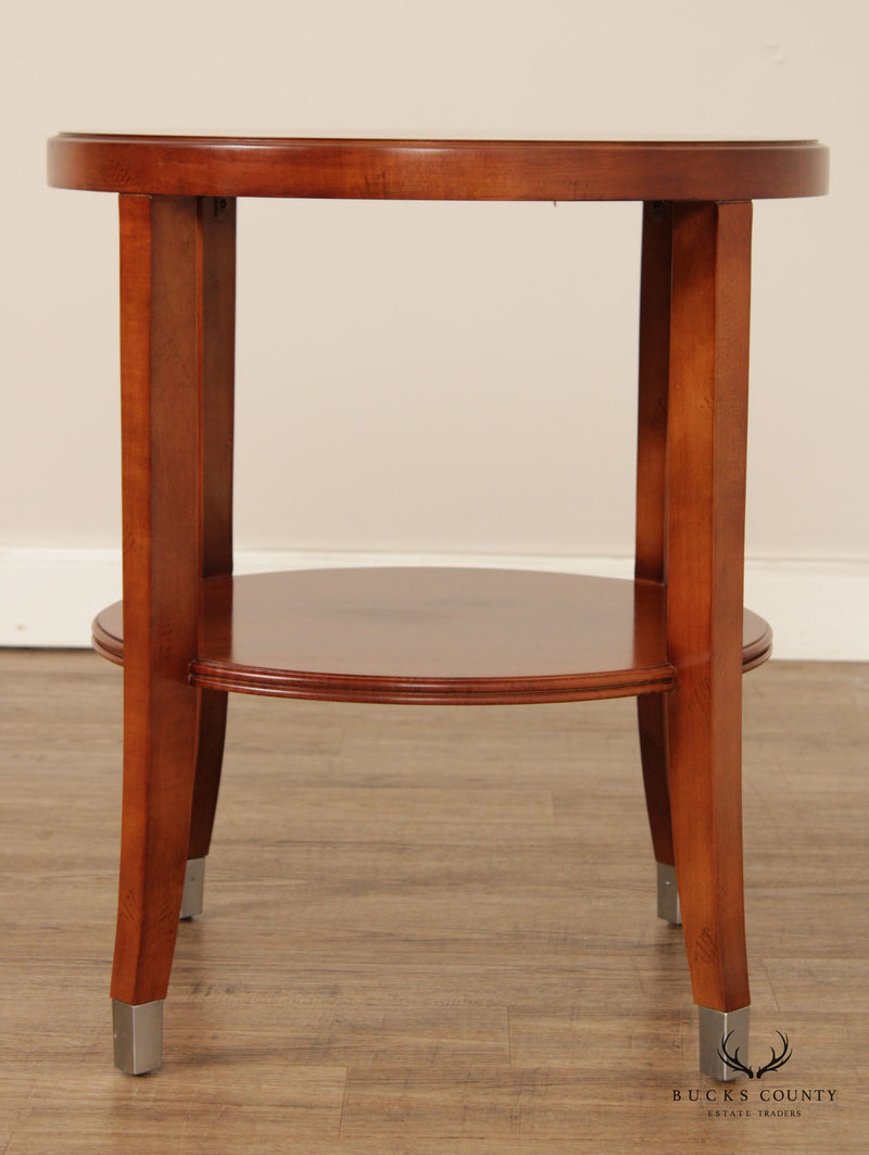 CTH Sherrill Occasional Regency Style Cherry Two-Tier Table (B)