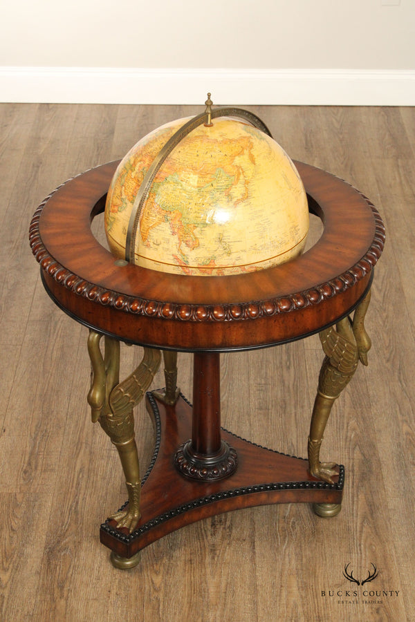 Maitland Smith Regency Style Globe on Mahogany Stand