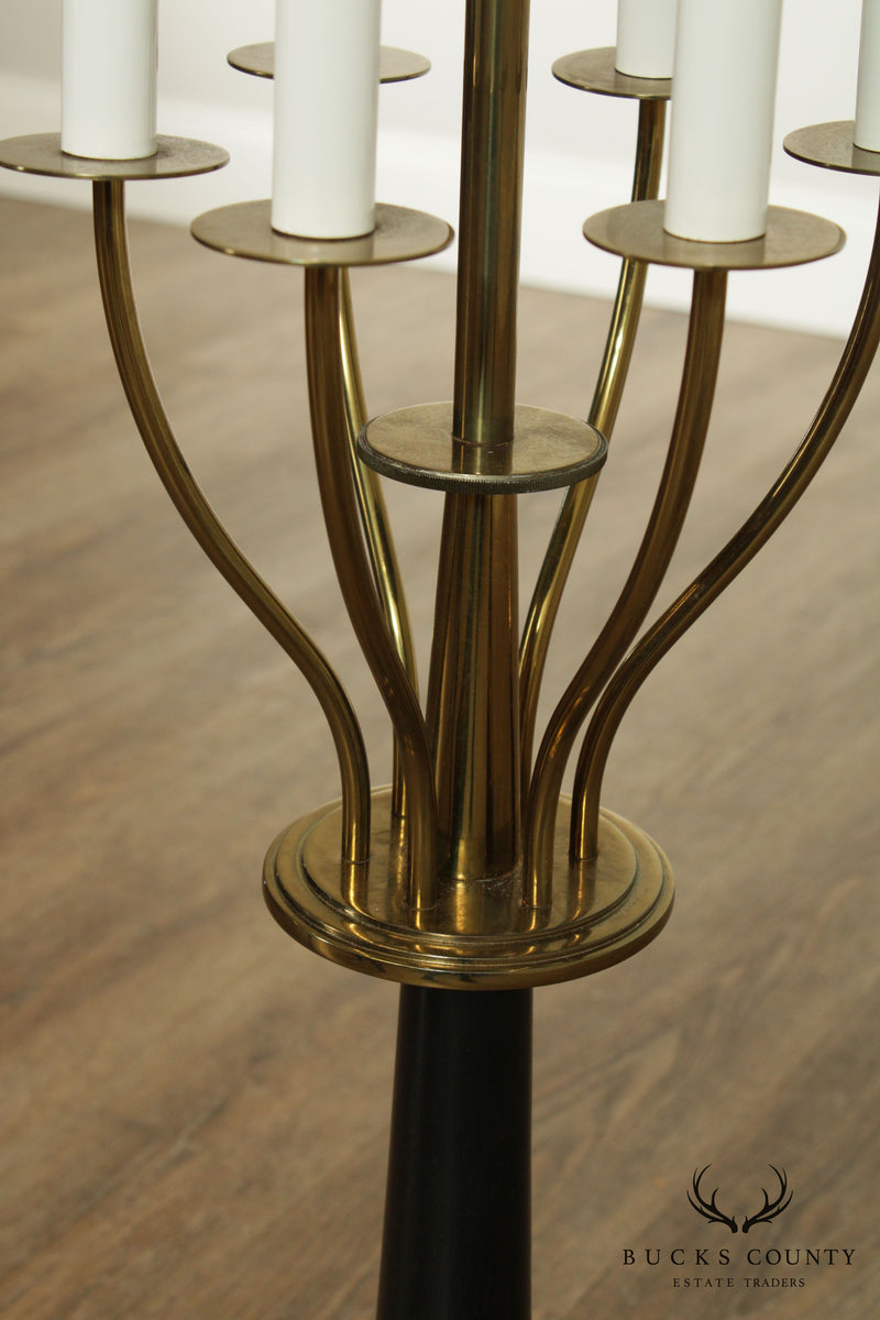 Seventeen Light Brass Standing Candelabra w/Crystal Drops, Floor Lamps, Collection, City Knickerbocker